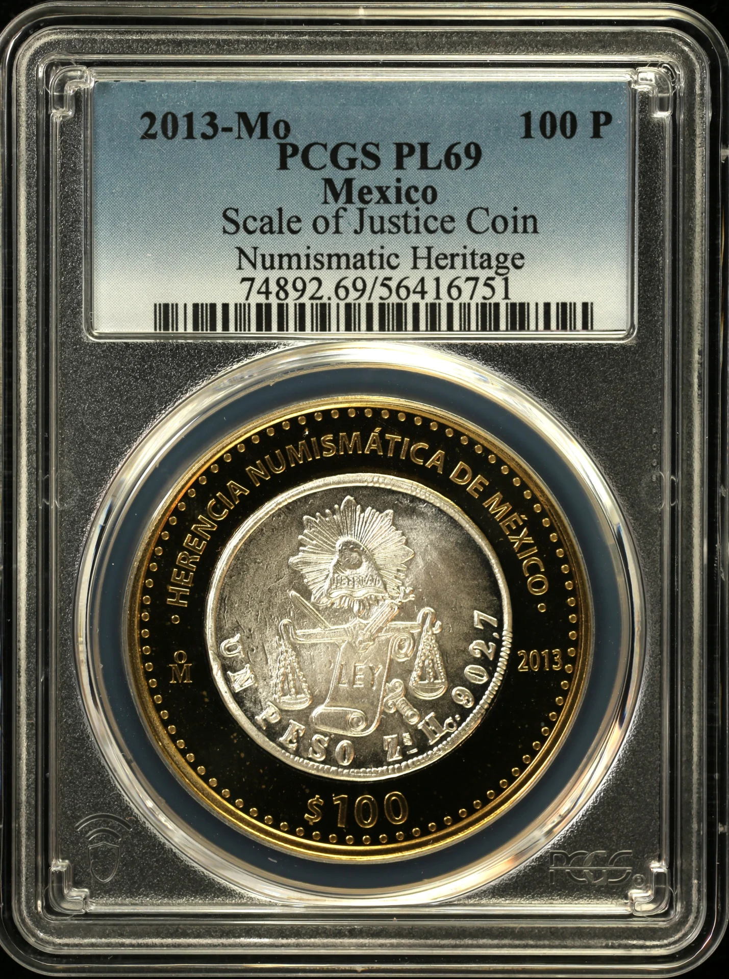 100 Peso Mexican Coins Modern Silver & Minors Modern Silver & Minors 100 Peso 2013 Mo PCGS PL69 0162826 Modern Silver & Minors 100 Peso 2013 Mo PCGS PL69 0162826