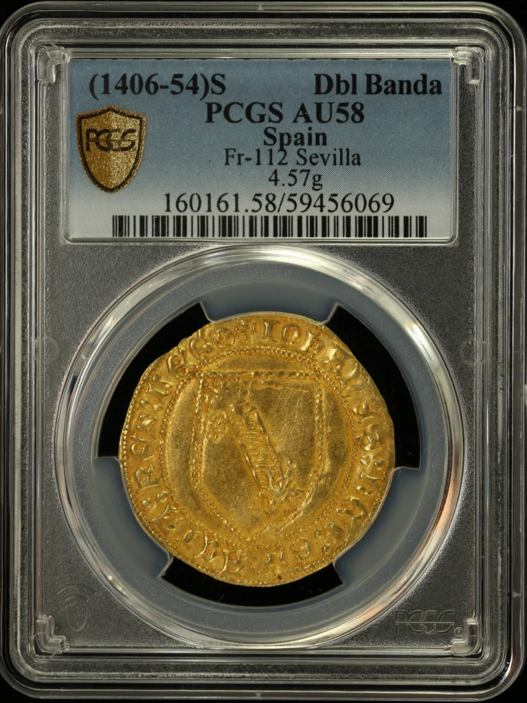 Spain Dbl Banda (1406-54) S PCGS AU58 Fr-112 0162722