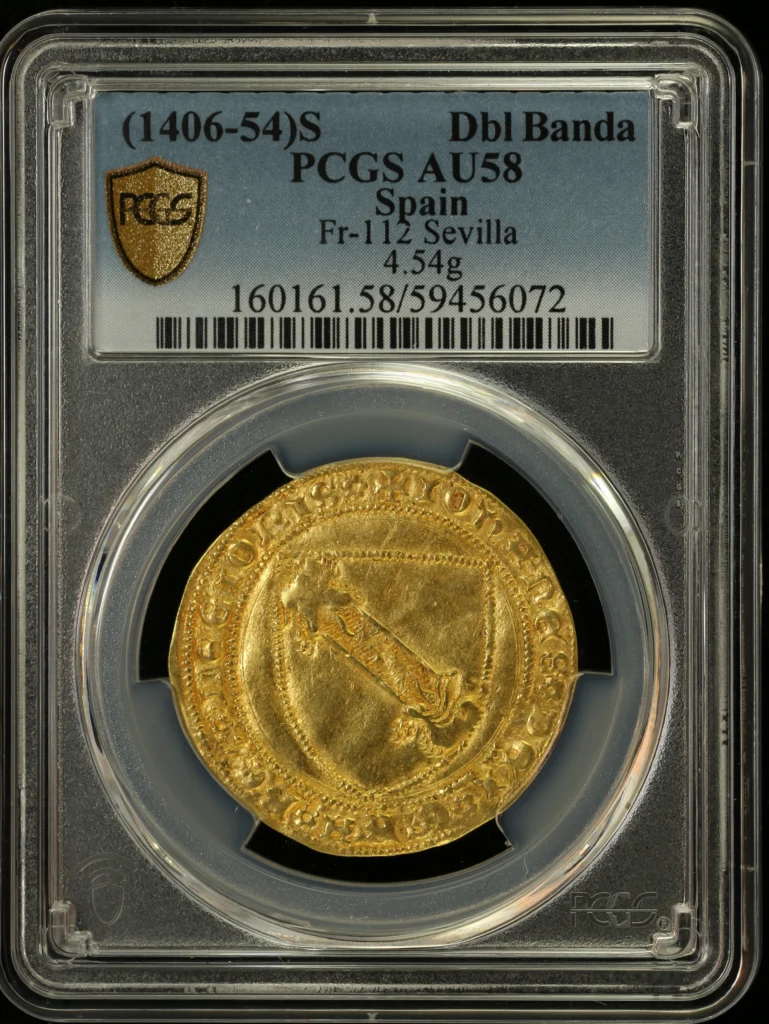 Spain Dbl Banda (1406-54) S PCGS AU58 Fr-112 0162719