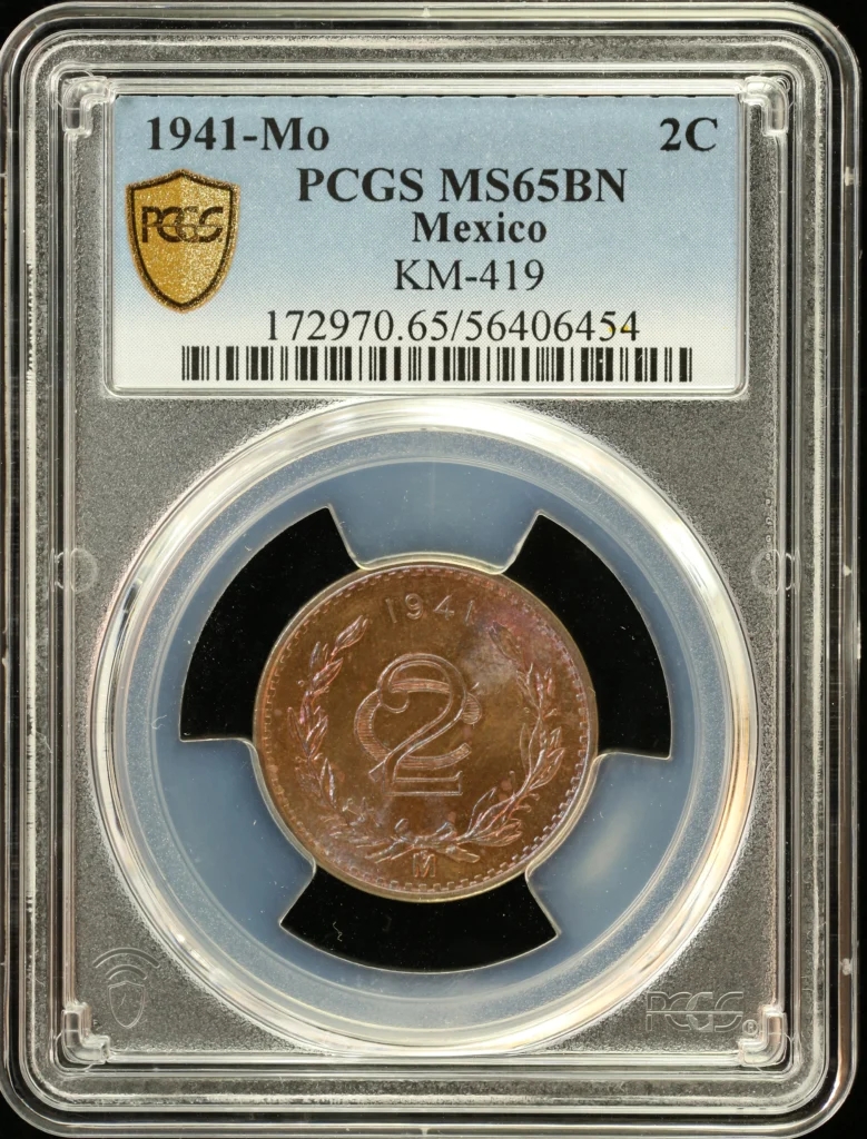 Modern Silver & Minors 2 Centavo 1941 Mo PCGS MS65BN KM-419 0162930