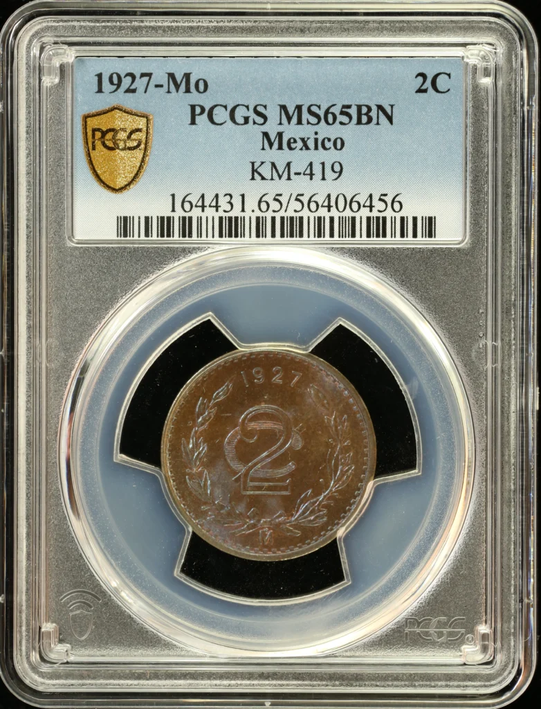 Modern Silver & Minors 2 Centavo 1927 Mo PCGS MS65BN KM-419 0162923