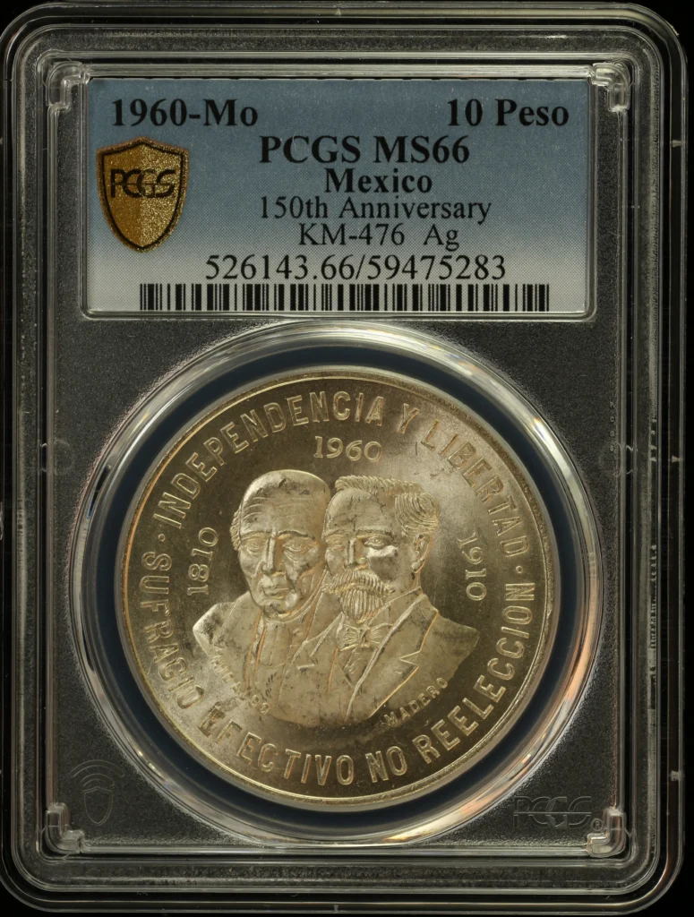 Modern Silver & Minors 10 Peso 1960 Mo PCGS MS66 KM-476 0162901