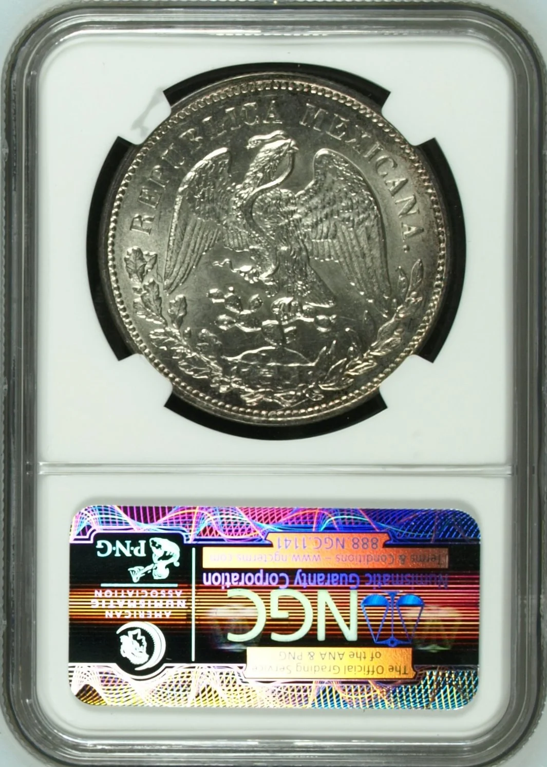 Mexican Coins Republic Silver & Minors Republic Silver & Minors Peso 1909 Mo GV NGC MS63 0163116 Republic Silver & Minors Peso 1909 Mo GV NGC MS63 0163116Republic Silver & Minors Peso 1909 Mo GV NGC MS63 0163116 - Image 2