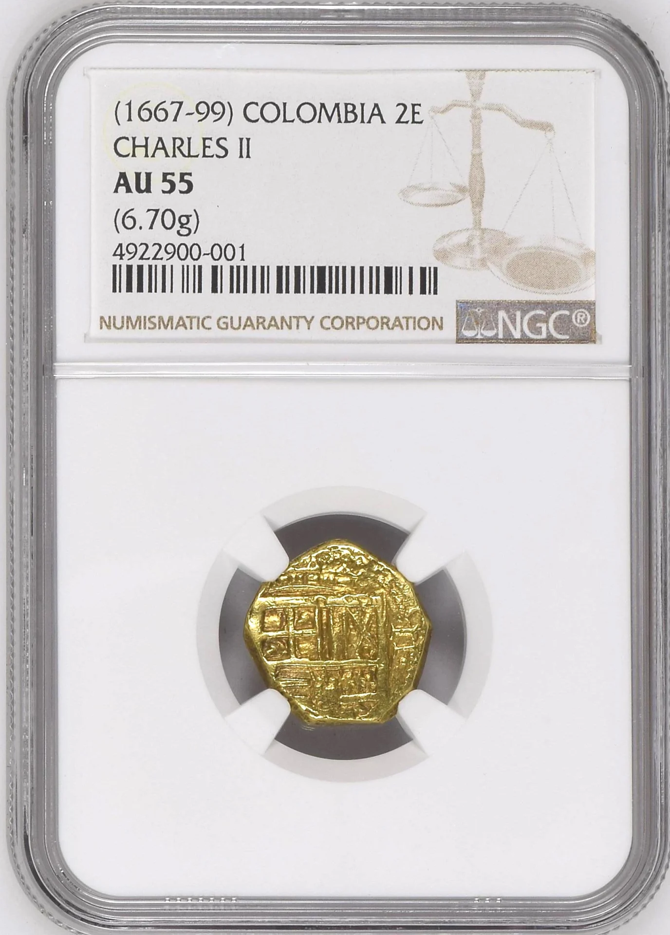 Colombia 2 Escudo (1667-99) NGC AU55 0163222