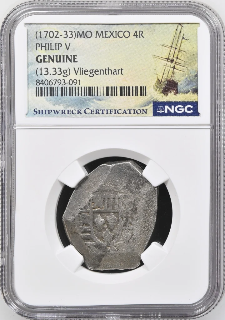 Colonial Silver & Minors Vliegenthart (1735) 4 Reales (1702-33) Mo NGC GENUINE 0163225