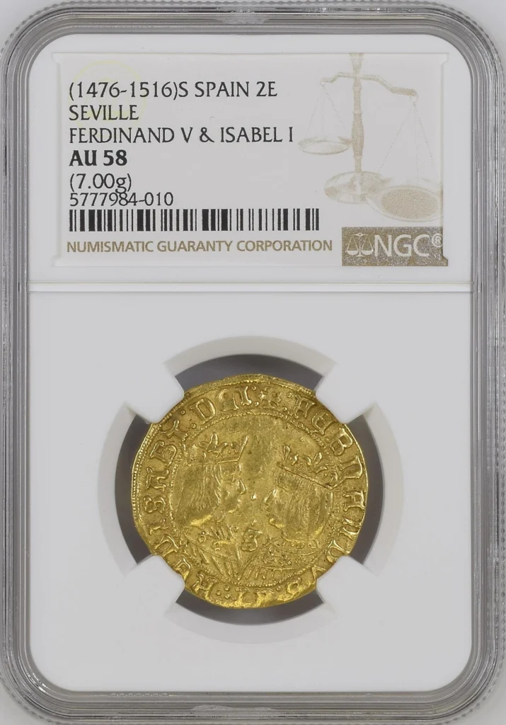 Spain 2 Escudos (1476-1516) Seville NGC AU58 0163094
