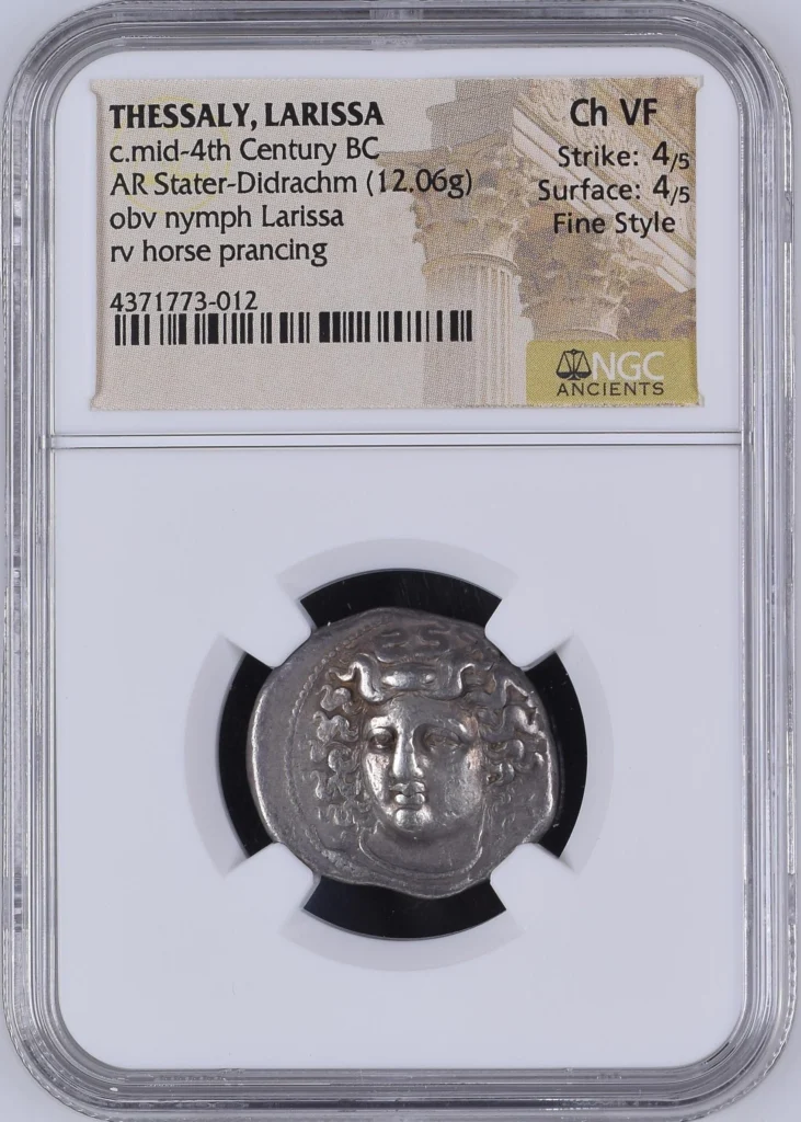 Thessaly Larissa c.mid-4th Century AR Stater-Didrachm NGC Ch VF 0163101