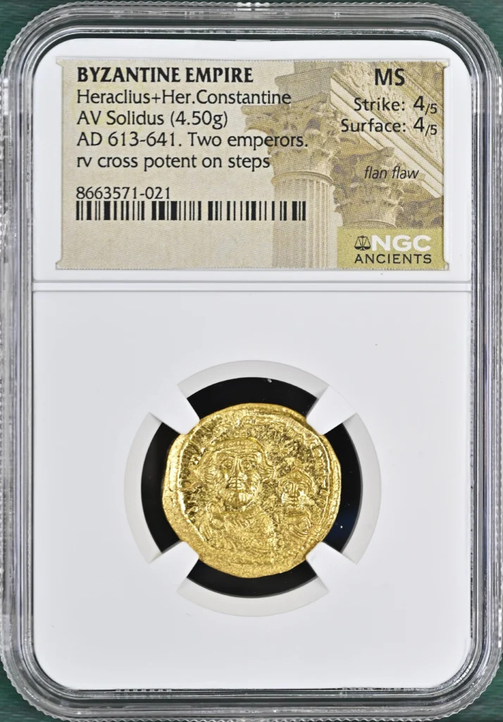 Ancient Coins Byzantine Byzantine Heraclius+Her Constantine 613-641 AD AV Solidus NGC MS 0163107 Byzantine Heraclius+Her Constantine 613-641 AD AV Solidus NGC MS 0163107