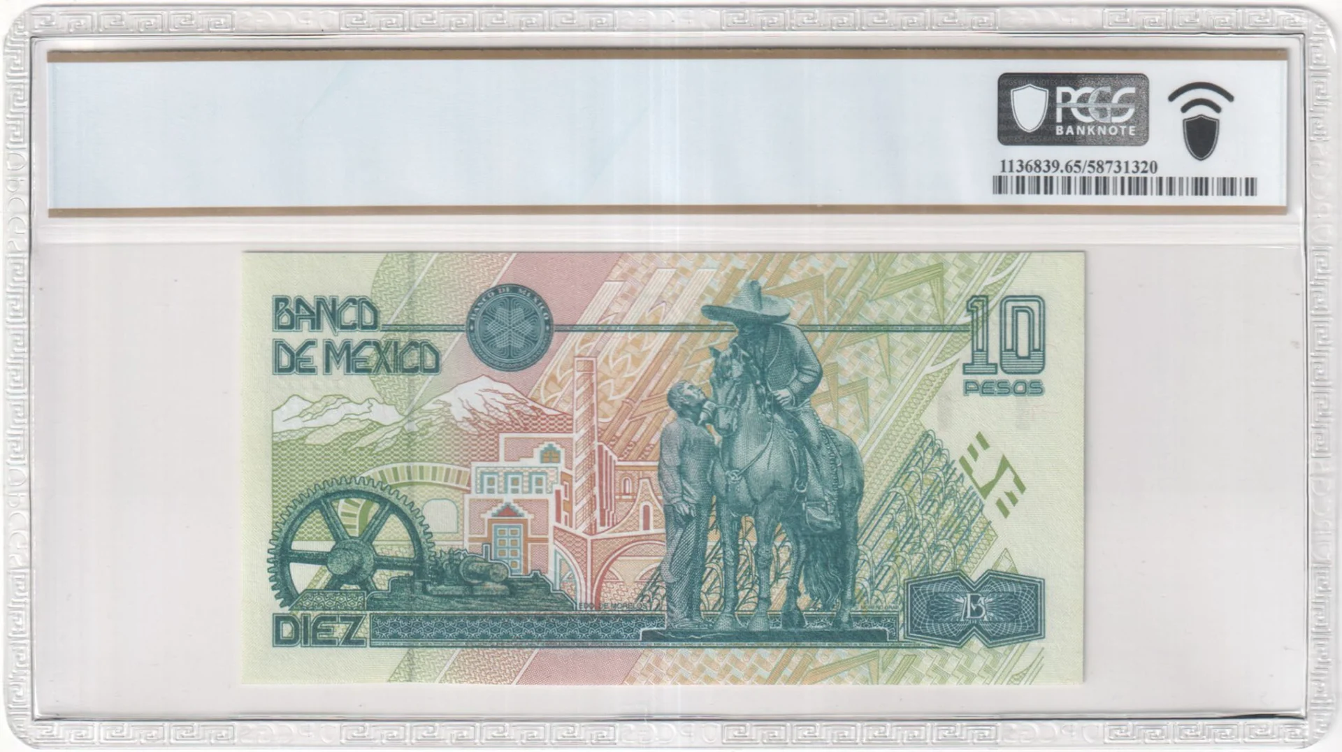 Banco De Mexico Mexican Currency Banco De Mexico 10 Pesos 1994 M4678a P#105a PCGS Gem UNC65 PPQ f_35783 Banco De Mexico 10 Pesos 1994 M4678a P#105a PCGS Gem UNC65 PPQ f_35783Banco De Mexico 10 Pesos 1994 M4678a P#105a PCGS Gem UNC65 PPQ f_35783 - Image 2