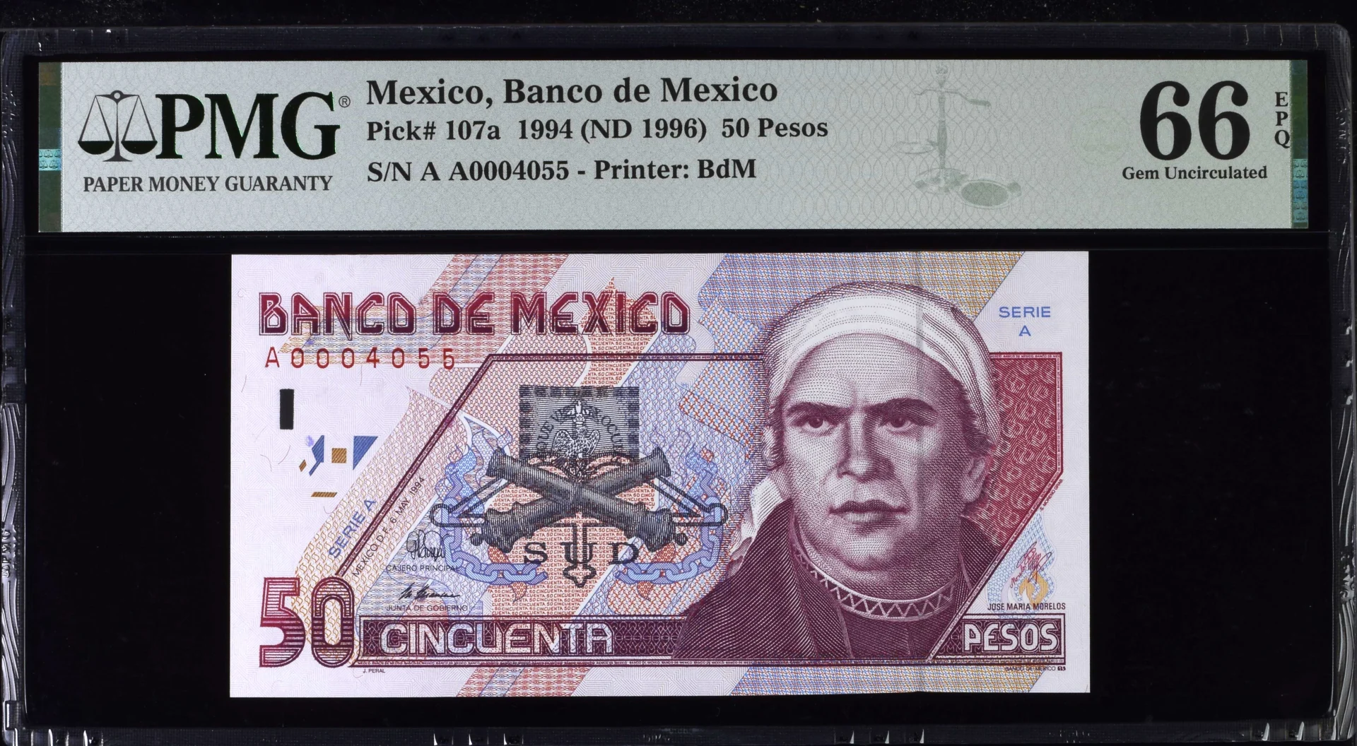 Banco De Mexico Mexican Currency Banco De Mexico 50 Pesos 1994 M4680 P107a PMG Gem UNC66 EPQ f_35787 Banco De Mexico 50 Pesos 1994 M4680 P107a PMG Gem UNC66 EPQ f_35787Banco De Mexico 50 Pesos 1994 M4680 P107a PMG Gem UNC66 EPQ f_35787
