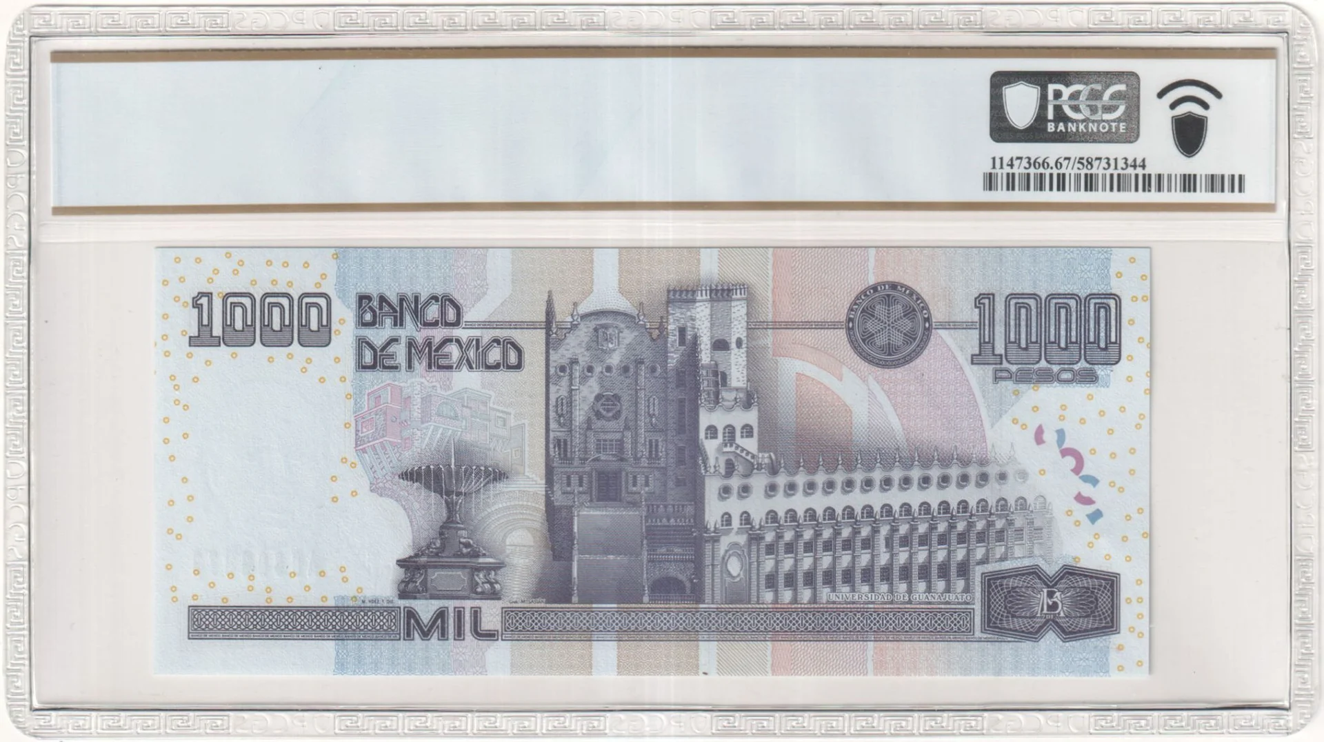 Banco De Mexico Mexican Currency Banco De Mexico 1,000 Pesos 2002 M4697a P#121a PCGS Superb Gem UNC67 PPQ f_35803 Banco De Mexico 1,000 Pesos 2002 M4697a P#121a PCGS Superb Gem UNC67 PPQ f_35803Banco De Mexico 1,000 Pesos 2002 M4697a P#121a PCGS Superb Gem UNC67 PPQ f_35803 - Image 2