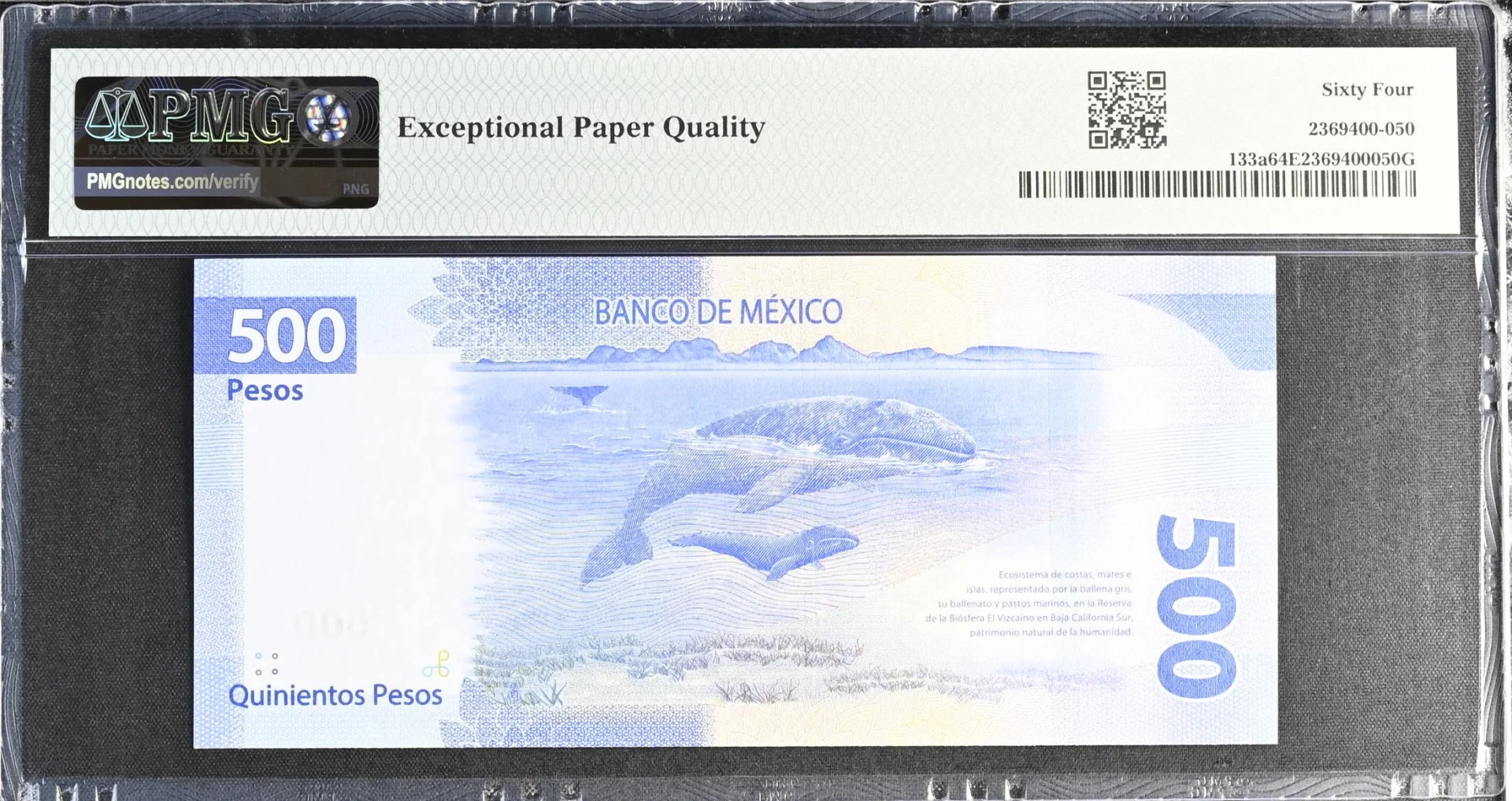 Banco De Mexico Mexican Currency Banco De Mexico 500 Pesos 2017 M4713 P133a PMG Ch UNC64 EPQ f_35818 Banco De Mexico 500 Pesos 2017 M4713 P133a PMG Ch UNC64 EPQ f_35818Banco De Mexico 500 Pesos 2017 M4713 P133a PMG Ch UNC64 EPQ f_35818 - Image 2