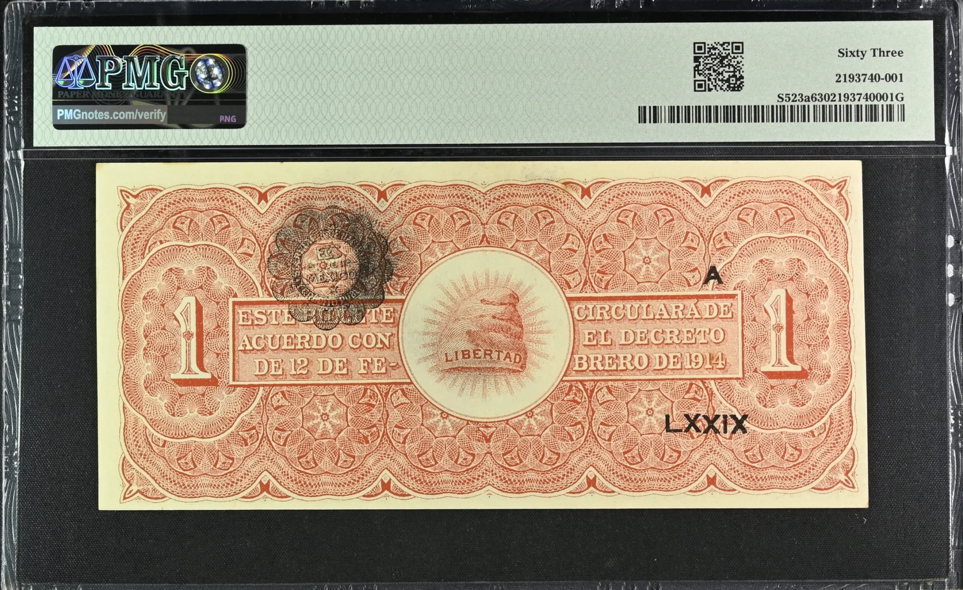 Mexican Currency Revolutionary Currency Revolutionary Currency Peso 1914 Chihuahua M933a P S523a PMG Ch UNC63 f_35826 Revolutionary Currency Peso 1914 Chihuahua M933a P S523a PMG Ch UNC63 f_35826Revolutionary Currency Peso 1914 Chihuahua M933a P S523a PMG Ch UNC63 f_35826 - Image 2