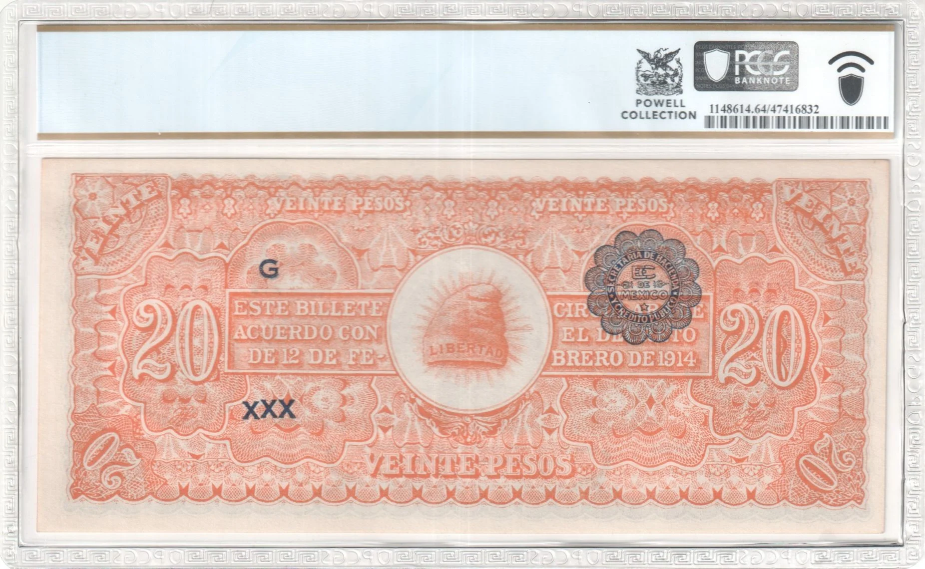 Mexican Currency Revolutionary Currency Revolutionary Currency 20 Peso 1914 Chihuahua M936a P S526 PCGS Ch UNC64 f_35828 Revolutionary Currency 20 Peso 1914 Chihuahua M936a P S526 PCGS Ch UNC64 f_35828Revolutionary Currency 20 Peso 1914 Chihuahua M936a P S526 PCGS Ch UNC64 f_35828 - Image 2