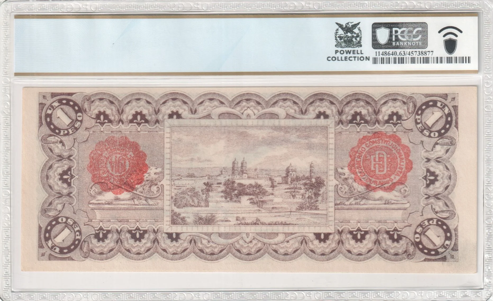 Mexican Currency Revolutionary Currency Revolutionary Currency Peso 1914 Durango M1498 P S738 PCGS Ch UNC63 f_35833 Revolutionary Currency Peso 1914 Durango M1498 P S738 PCGS Ch UNC63 f_35833Revolutionary Currency Peso 1914 Durango M1498 P S738 PCGS Ch UNC63 f_35833 - Image 2