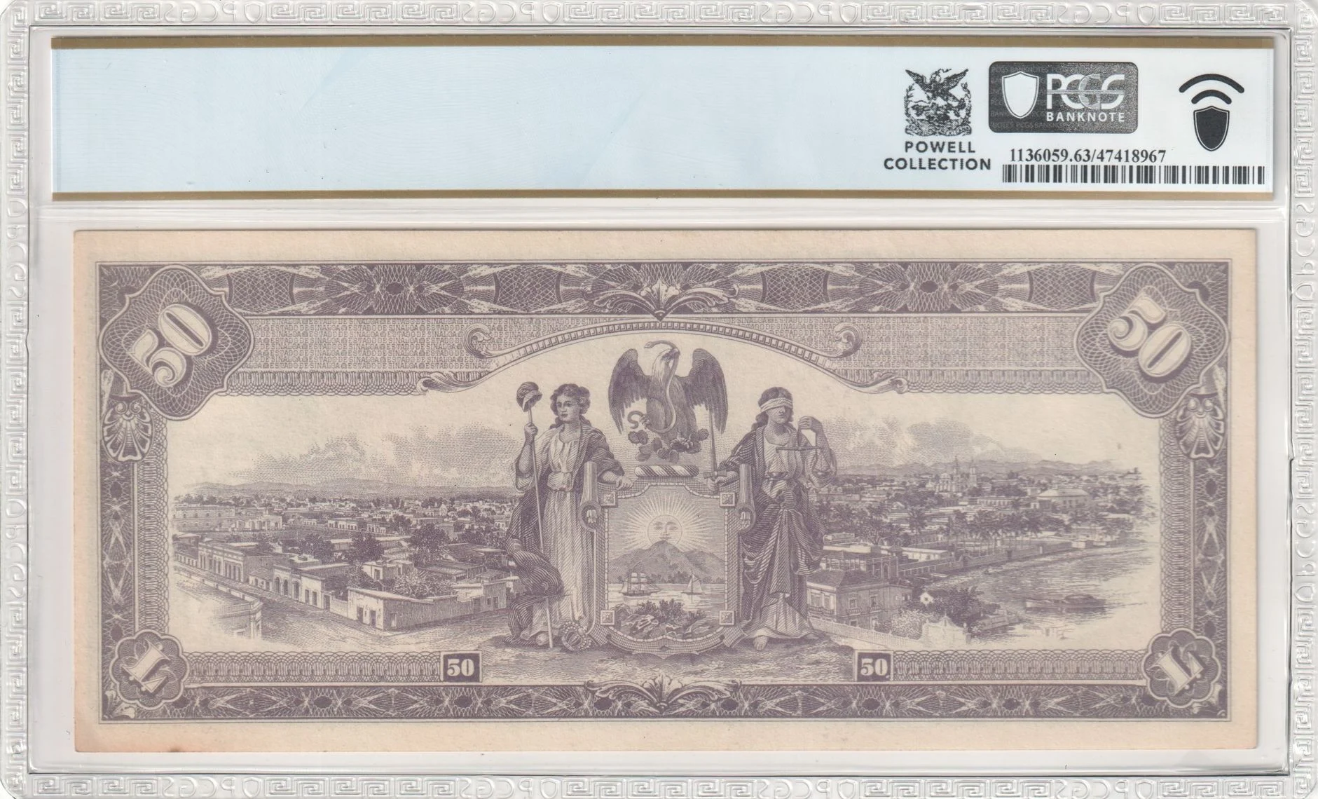 Mexican Currency Revolutionary Currency Revolutionary Currency 50 Pesos 1915 Sinaloa M3787 P S1047a PCGS Ch UNC63 f_35842 Revolutionary Currency 50 Pesos 1915 Sinaloa M3787 P S1047a PCGS Ch UNC63 f_35842Revolutionary Currency 50 Pesos 1915 Sinaloa M3787 P S1047a PCGS Ch UNC63 f_35842 - Image 2