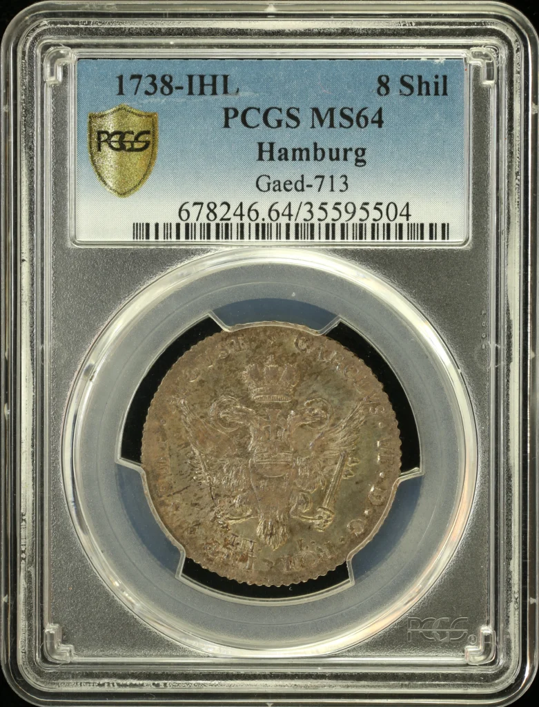 Europe Germany World Coins Germany 8 Shilling 1738 Hamburg IHL PCGS MS64 0163324 Germany 8 Shilling 1738 Hamburg IHL PCGS MS64 0163324
