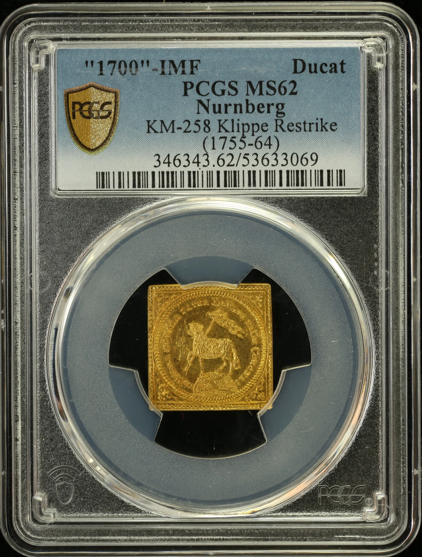 Germany Ducat 1700 Nurnberg IMF KM-258 PCGS MS62 0163334