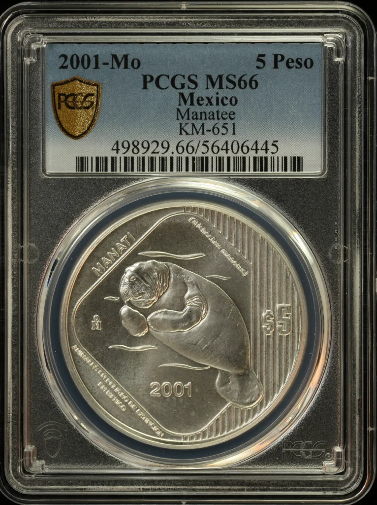 Modern Silver & Minors 5 Peso 2001 Mo KM-651 PCGS MS66 0163228