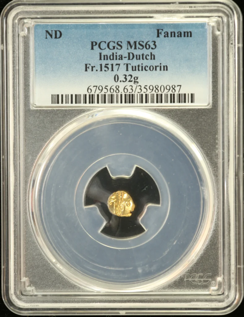 India Fanam Tuticorin Fr-1517 PCGS MS63 0163206