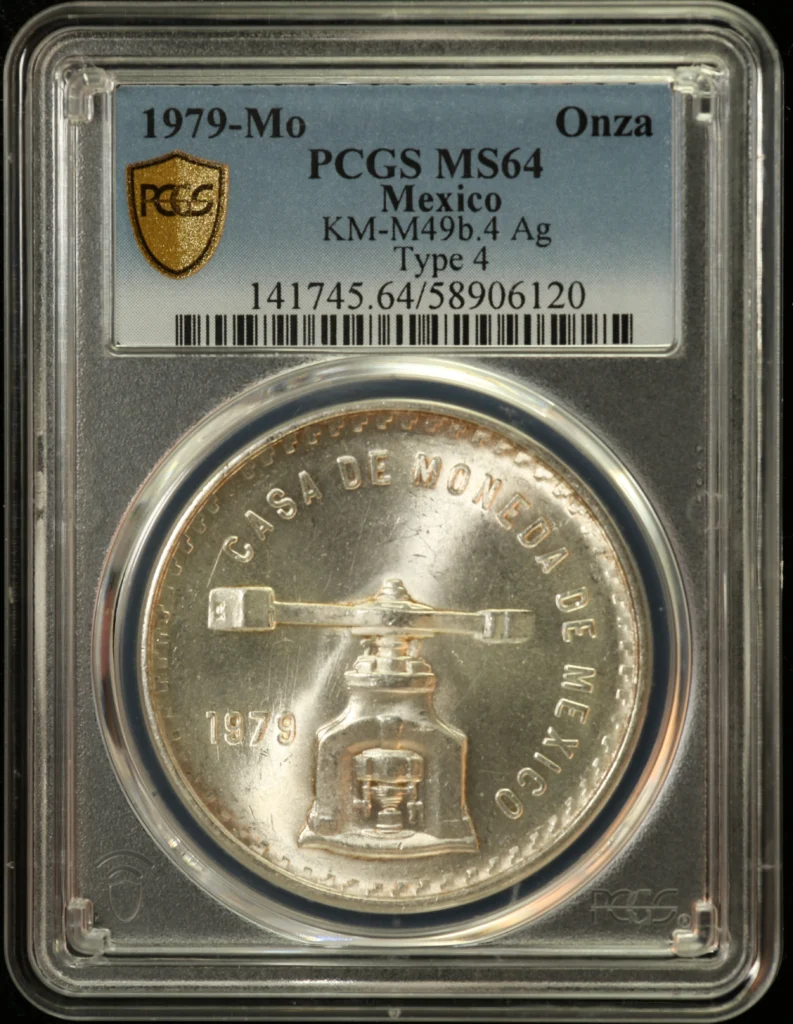 Mexican Coins Modern Silver & Minors Onza Modern Silver & Minors Onza 1979 Mo KM-M49b.4 PCGS MS64 0163031 Modern Silver & Minors Onza 1979 Mo KM-M49b.4 PCGS MS64 0163031