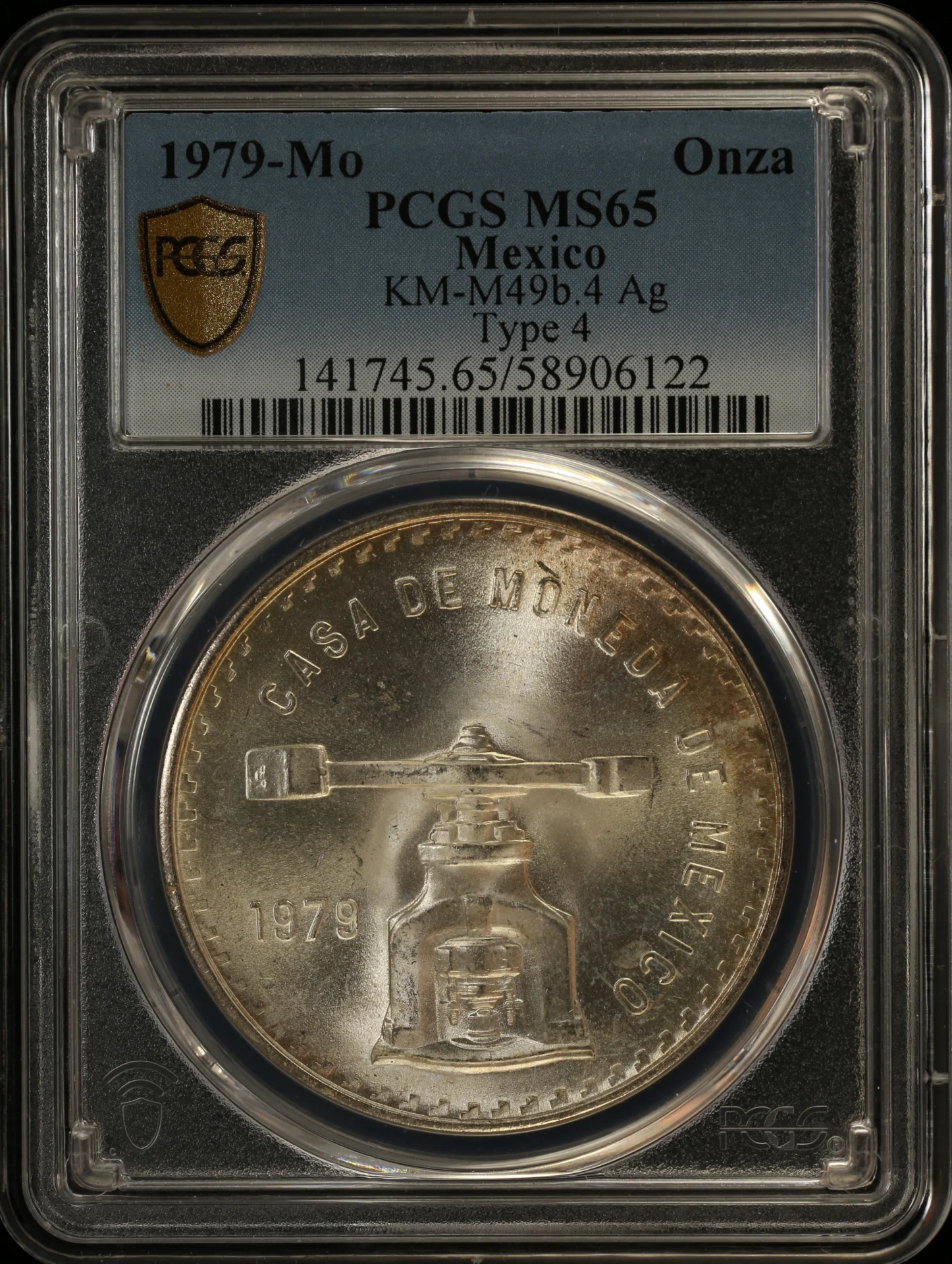 Mexican Coins Modern Silver & Minors Onza Modern Silver & Minors Onza 1979 Mo KM-M49b.4 PCGS MS65 0163028 Modern Silver & Minors Onza 1979 Mo KM-M49b.4 PCGS MS65 0163028