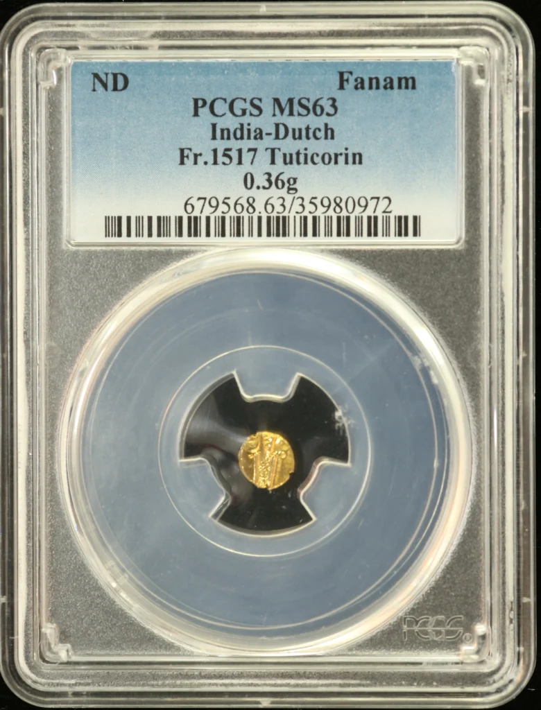 India Fanam Tuticorin Fr-1517 PCGS MS63 0163207