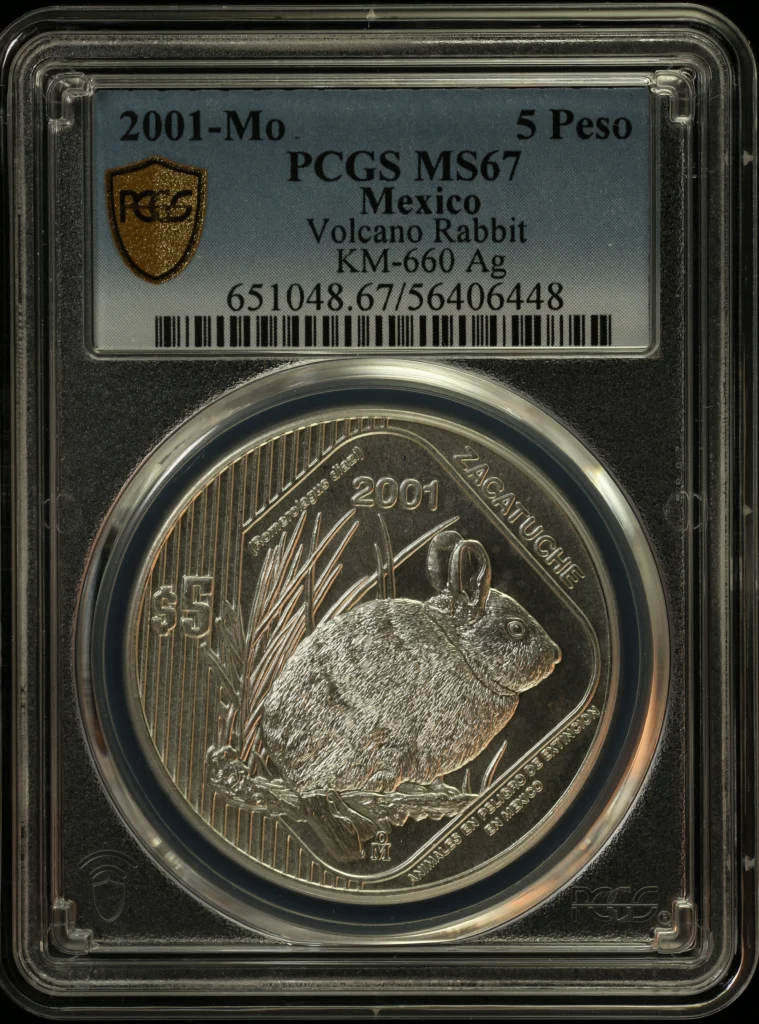 Modern Silver & Minors 5 Peso 2001 Mo KM-660 PCGS MS67 0163230