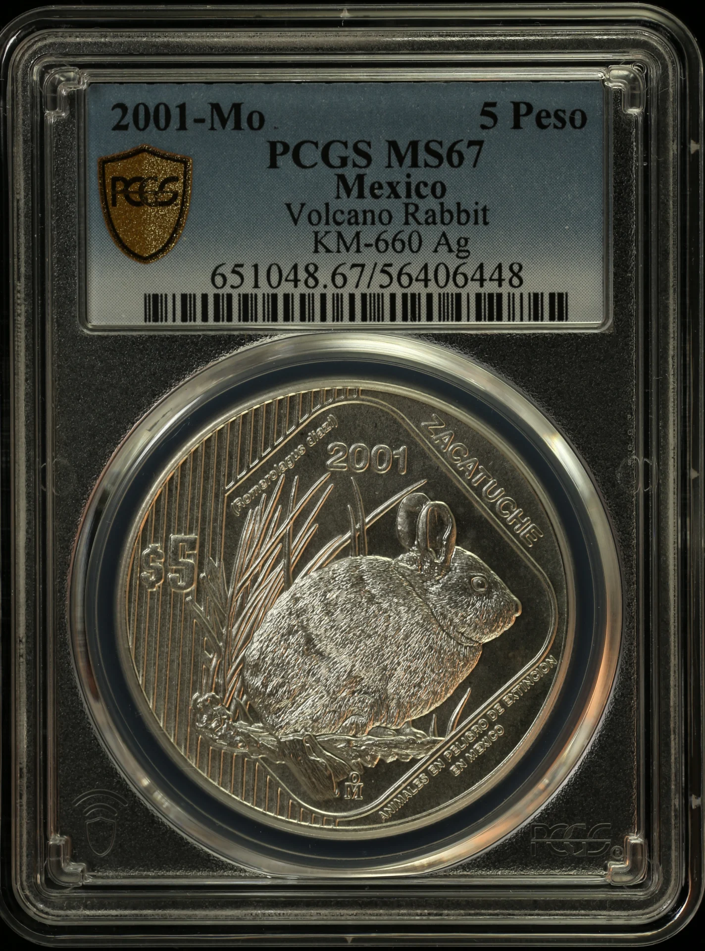 5 Peso Mexican Coins Modern Silver & Minors Modern Silver & Minors 5 Peso 2001 Mo KM-660 PCGS MS67 0163230 Modern Silver & Minors 5 Peso 2001 Mo KM-660 PCGS MS67 0163230Modern Silver & Minors 5 Peso 2001 Mo KM-660 PCGS MS67 0163230