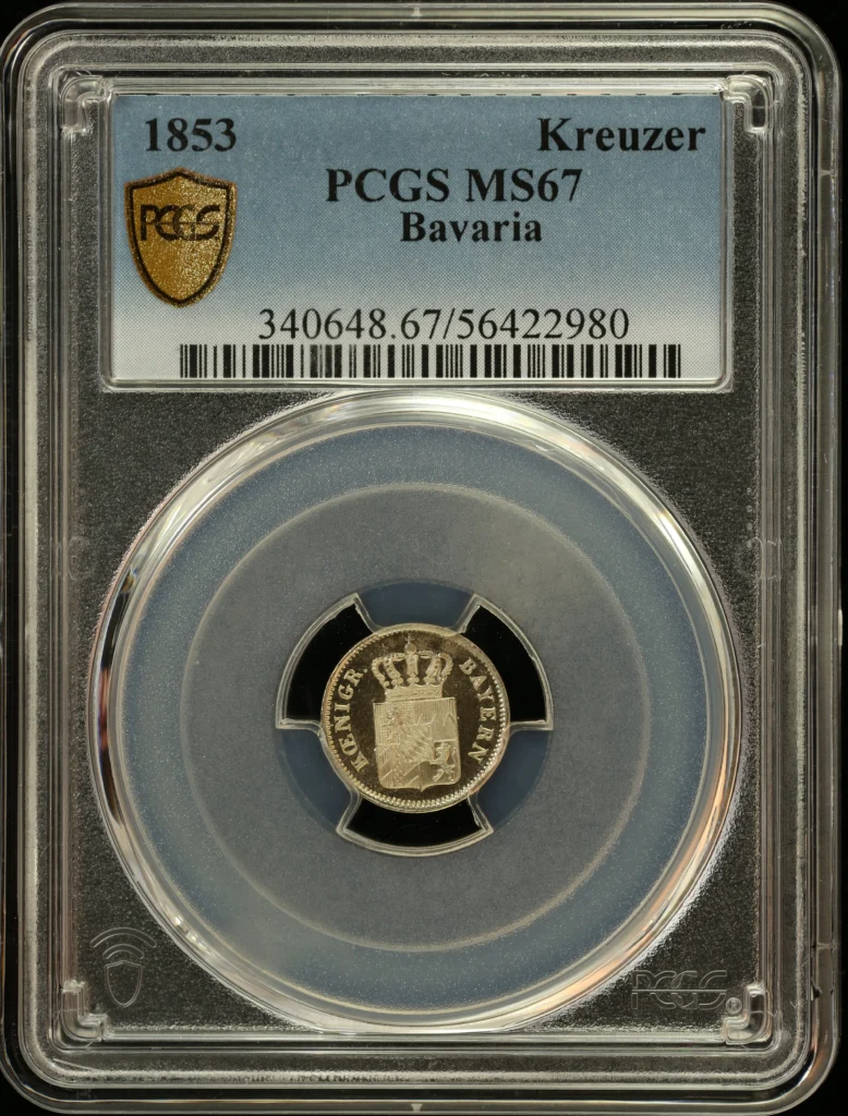 Germany Kreuzer 1853 Bavaria PCGS MS67 0163281
