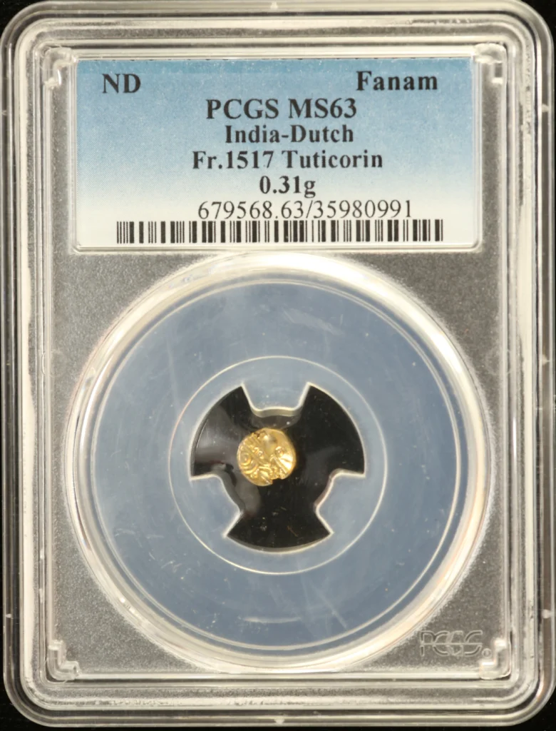 India Fanam Tuticorin Fr-1517 PCGS MS63 0163197