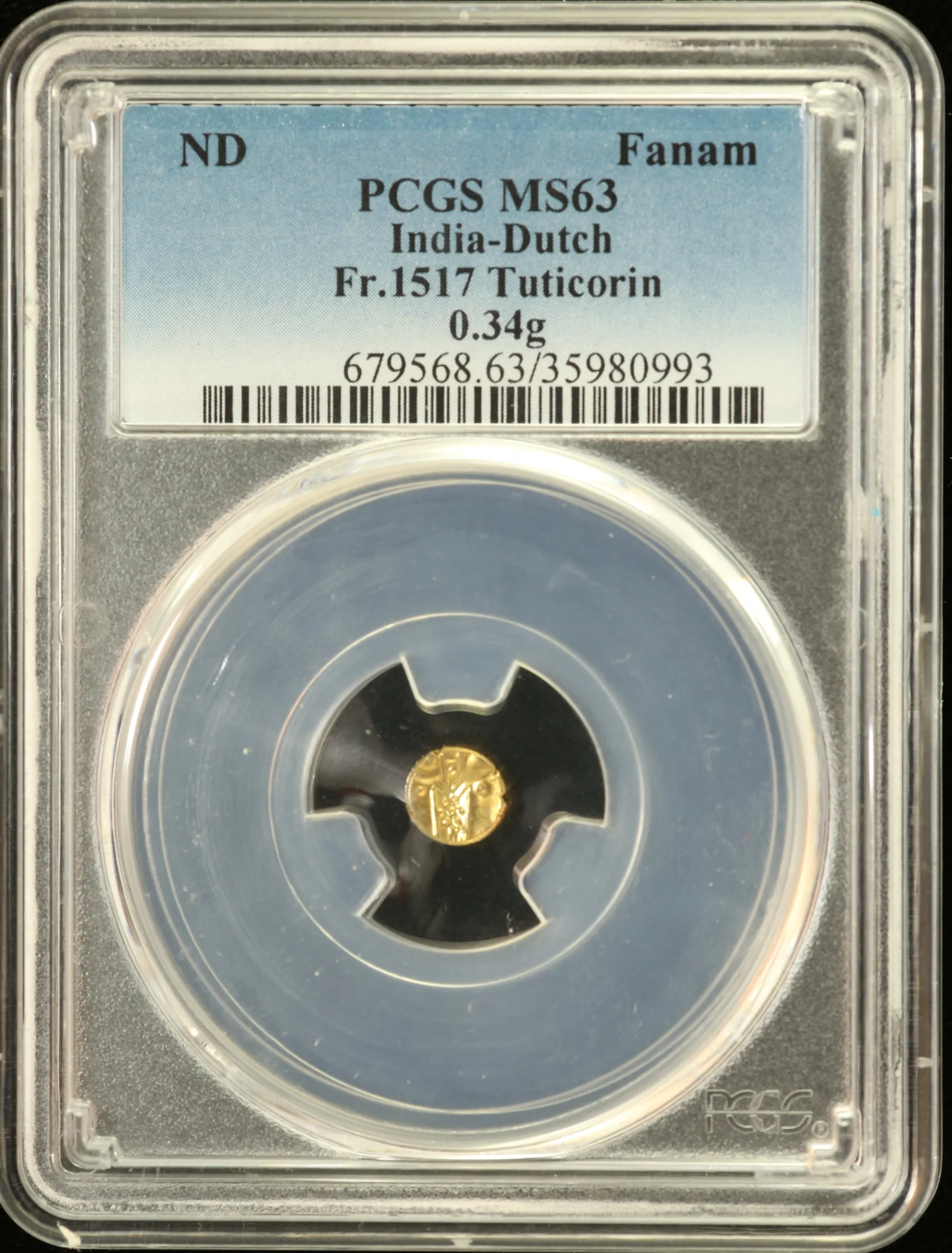 Asia India World Coins India Fanam Tuticorin Fr-1517 PCGS MS63 0163208 India Fanam Tuticorin Fr-1517 PCGS MS63 0163208India Fanam Tuticorin Fr-1517 PCGS MS63 0163208