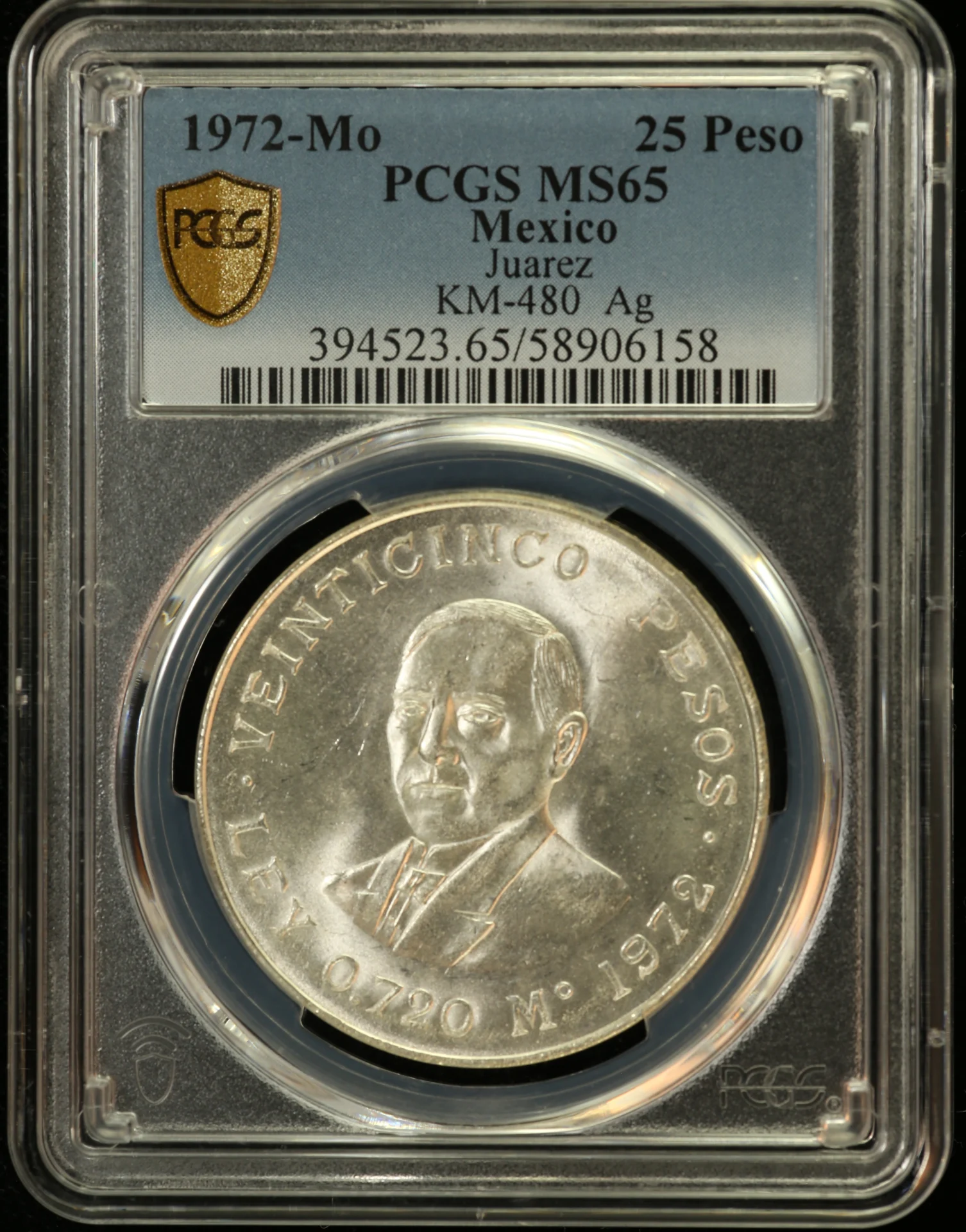 25 Peso Mexican Coins Modern Silver & Minors Modern Silver & Minors 25 Peso 1972 Mo KM-480 PCGS MS65 0163065 Modern Silver & Minors 25 Peso 1972 Mo KM-480 PCGS MS65 0163065