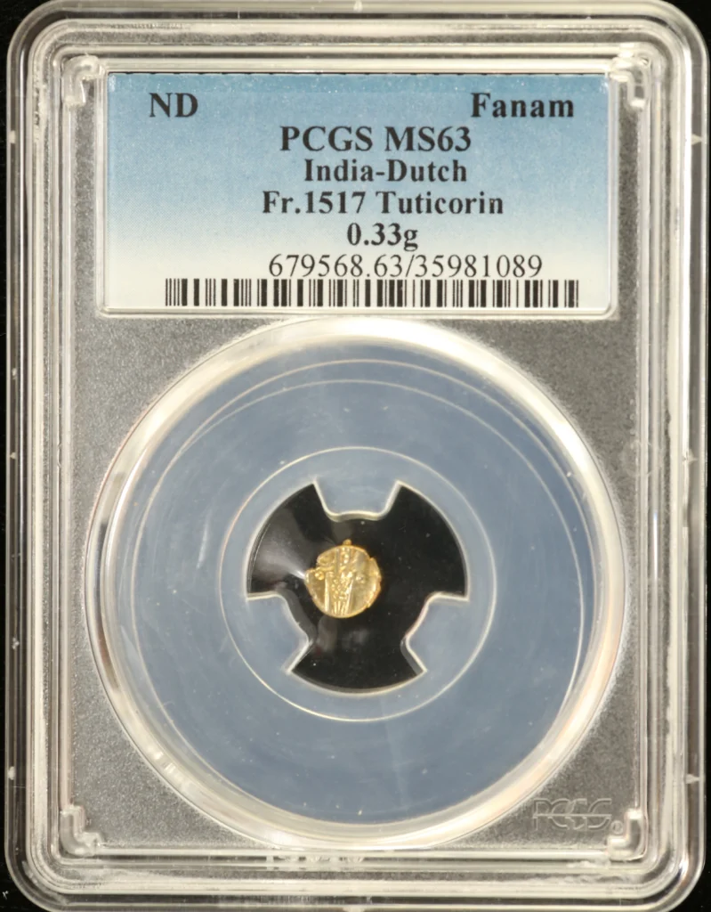 India Fanam Tuticorin Fr-1517 PCGS MS63 0163198