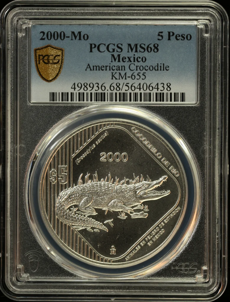 Modern Silver & Minors 5 Peso 2000 Mo KM-655 PCGS MS68 0163232