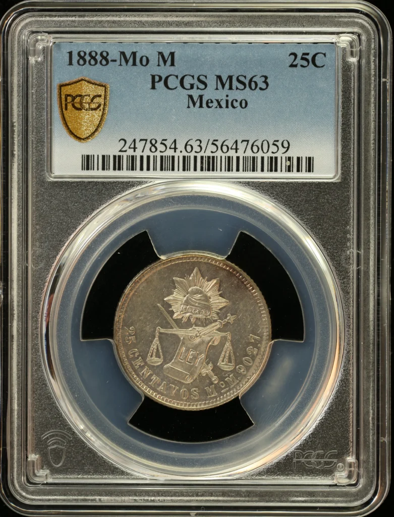 Republic Silver & Minors 25 Centavo 1888 Mo M PCGS MS63 0163252