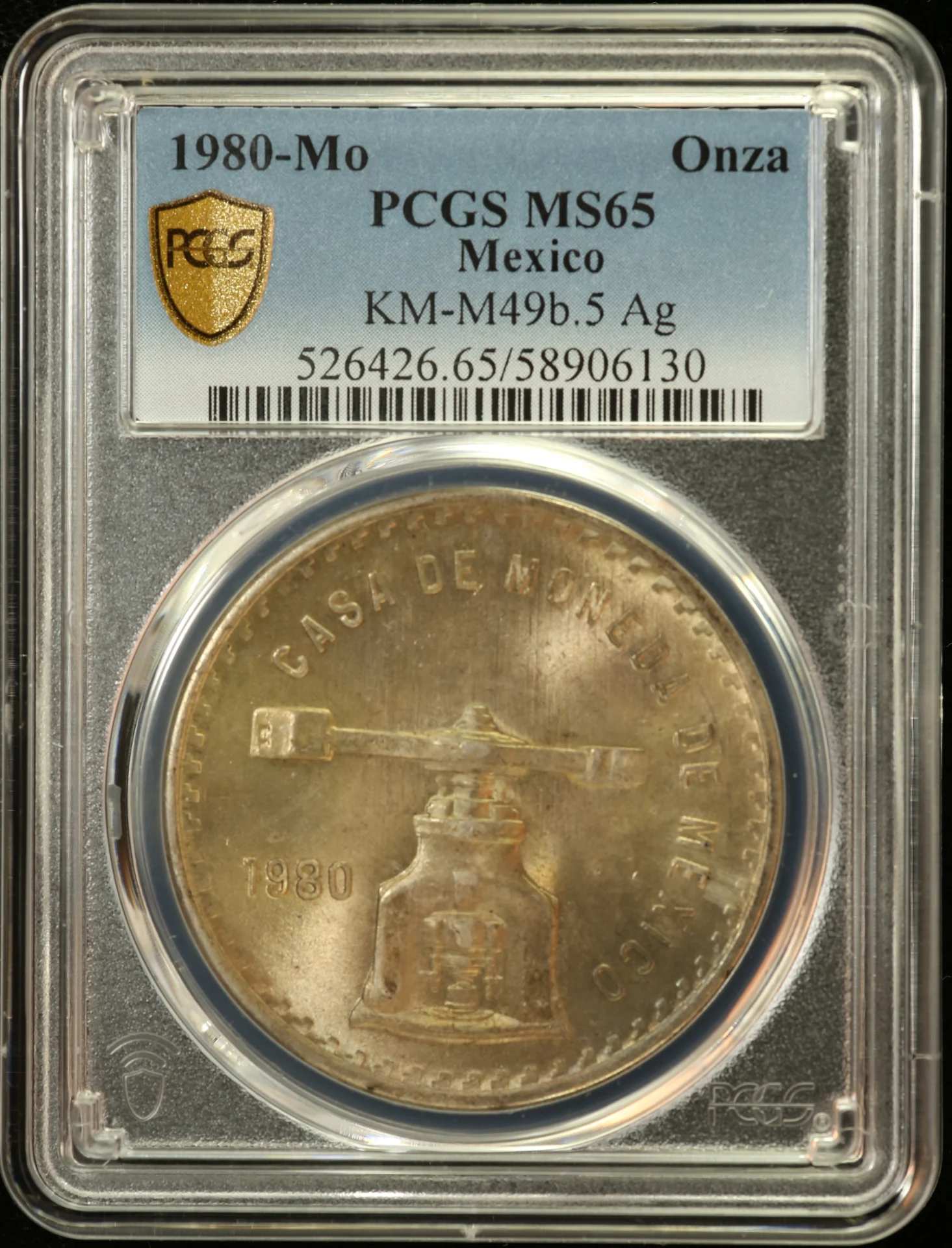 Mexican Coins Modern Silver & Minors Onza Modern Silver & Minors Onza 1980 Mo KM-M49b.5 PCGS MS65 0163019 Modern Silver & Minors Onza 1980 Mo KM-M49b.5 PCGS MS65 0163019