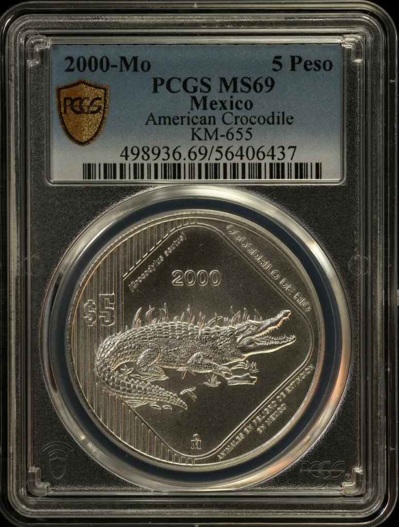 Modern Silver & Minors 5 Peso 2000 Mo KM-655 PCGS MS69 0163241