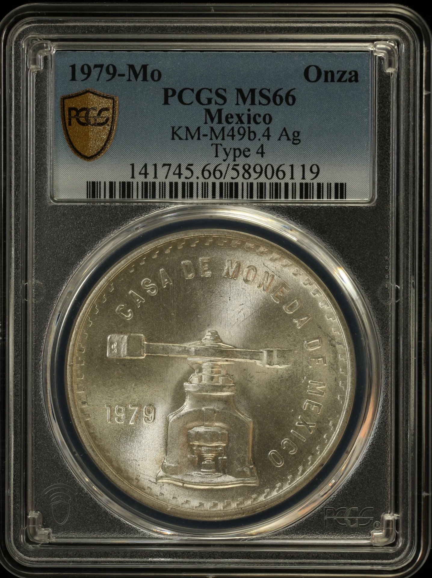 Mexican Coins Modern Silver & Minors Onza Modern Silver & Minors Onza 1979 Mo KM-M49b.4 PCGS MS66 0163026 Modern Silver & Minors Onza 1979 Mo KM-M49b.4 PCGS MS66 0163026Modern Silver & Minors Onza 1979 Mo KM-M49b.4 PCGS MS66 0163026