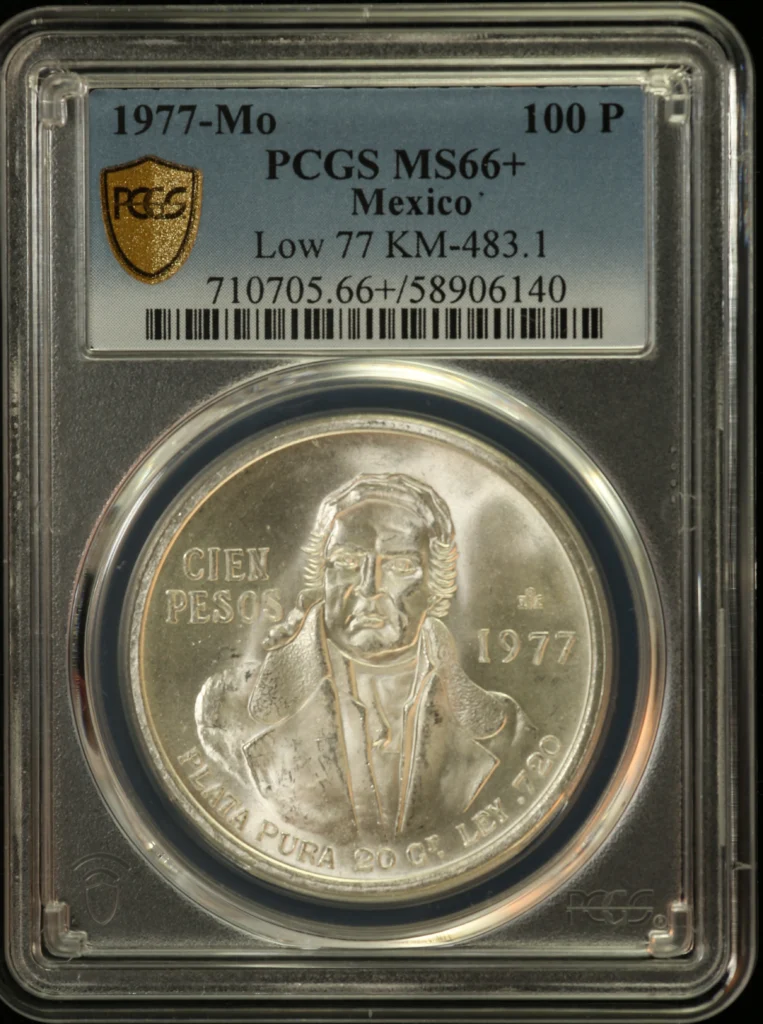 Modern Silver & Minors 100 Peso 1977 Mo KM-483.1 PCGS MS66+ 0163069