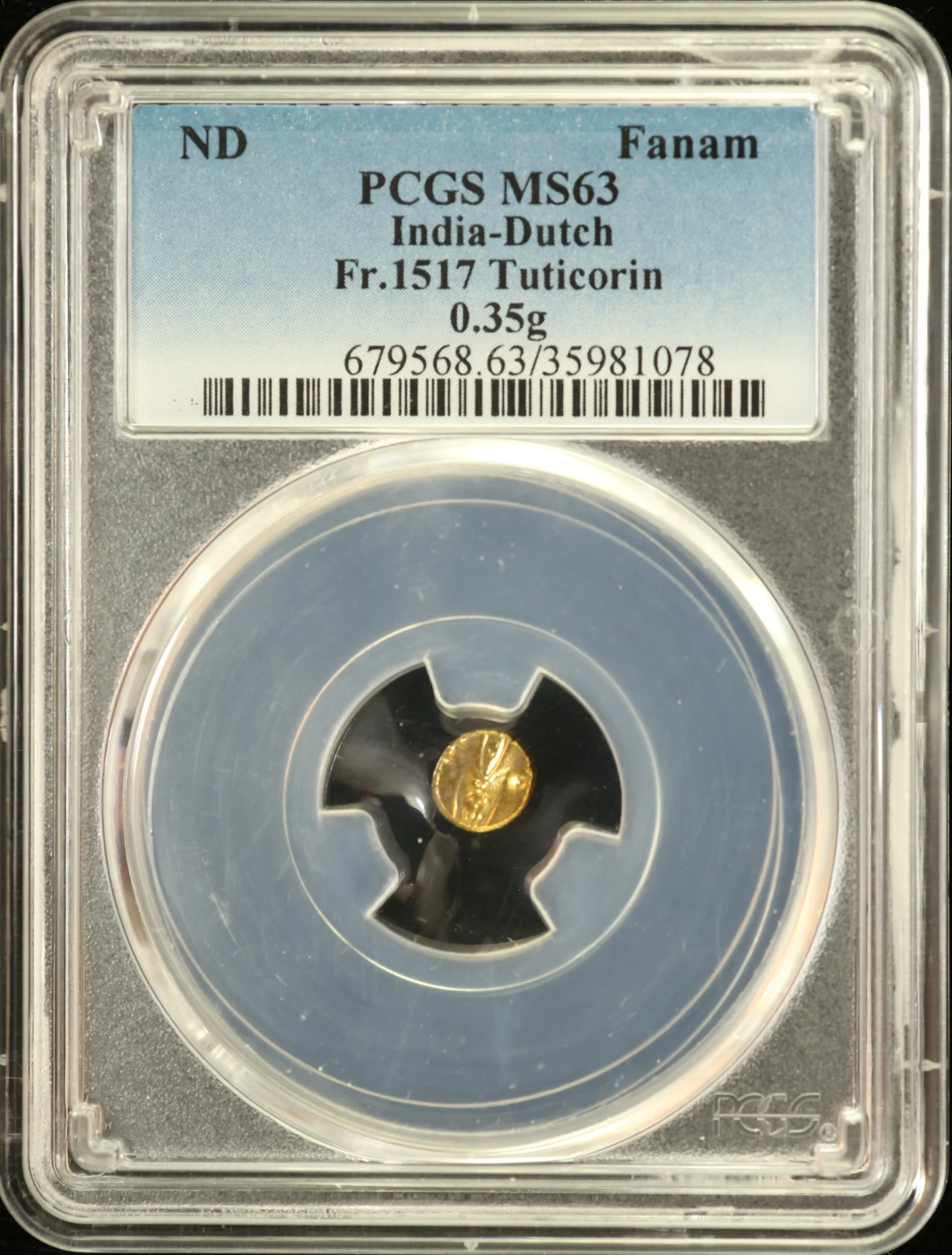 Asia India World Coins India Fanam Tuticorin Fr-1517 PCGS MS63 0163211 India Fanam Tuticorin Fr-1517 PCGS MS63 0163211India Fanam Tuticorin Fr-1517 PCGS MS63 0163211