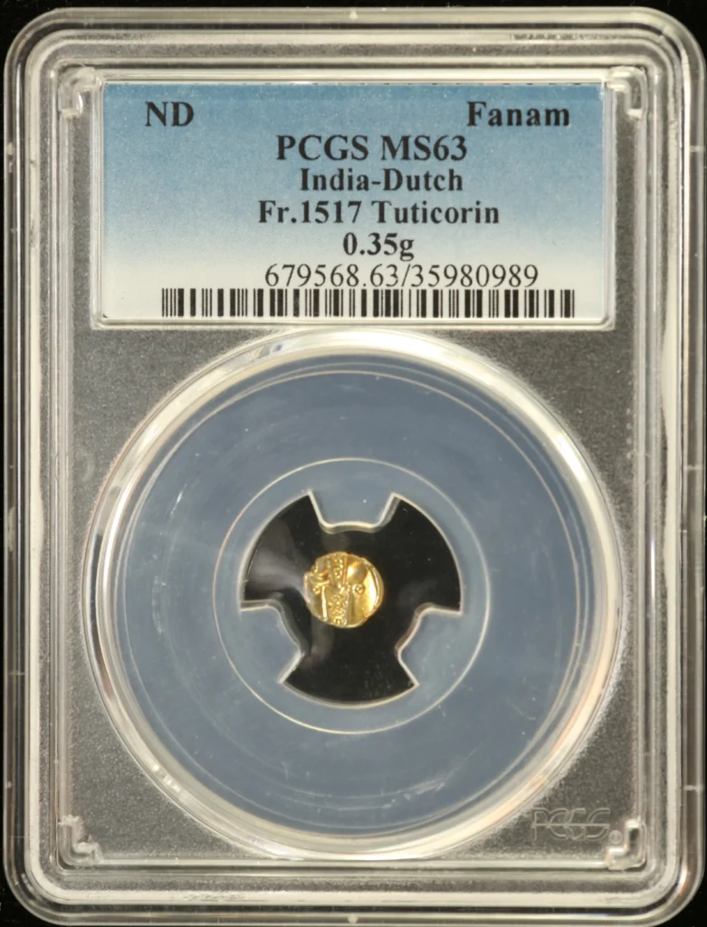 India Fanam Tuticorin Fr-1517 PCGS MS63 0163201