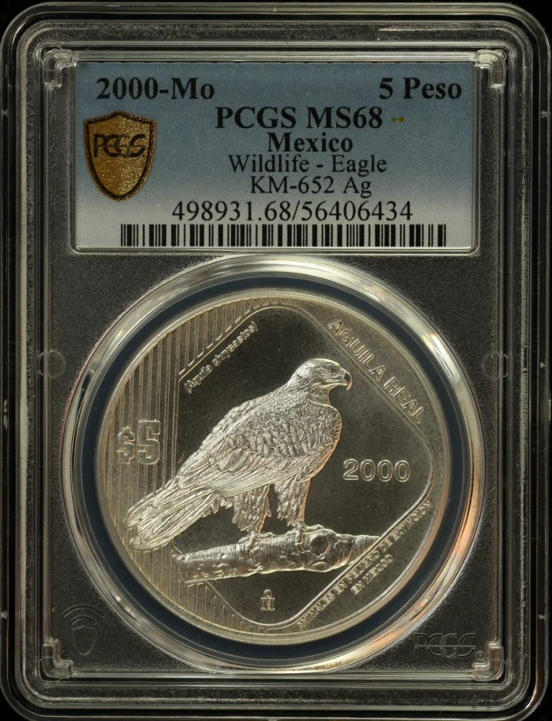 Modern Silver & Minors 5 Peso 2000 Mo KM-652 PCGS MS68 0163235