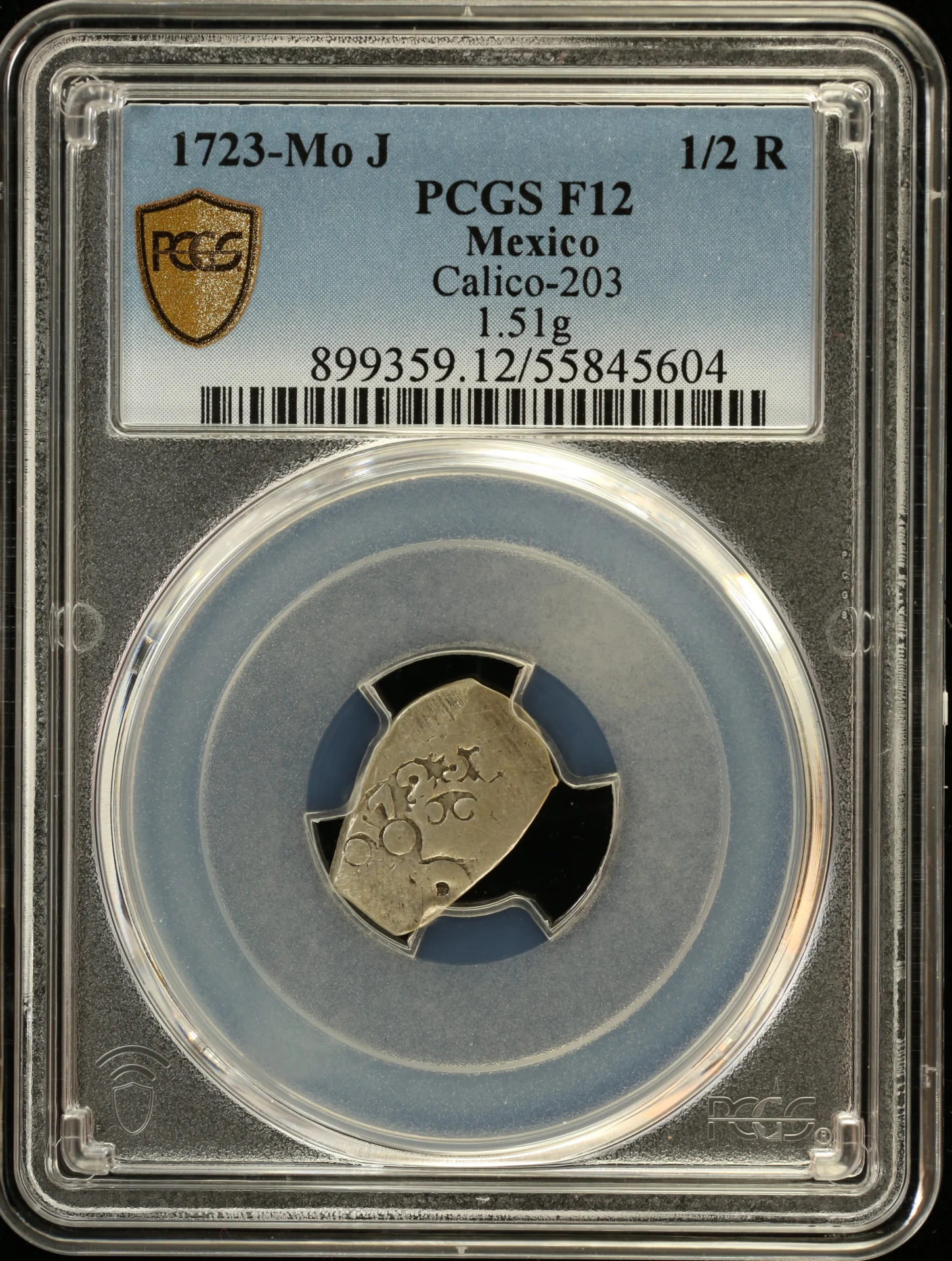 Colonial Silver & Minors Mexican Coins Colonial Silver & Minors 1/2 Real 1723 Mo J PCGS F12 Calico-203 0163269 Colonial Silver & Minors 1/2 Real 1723 Mo J PCGS F12 Calico-203 0163269