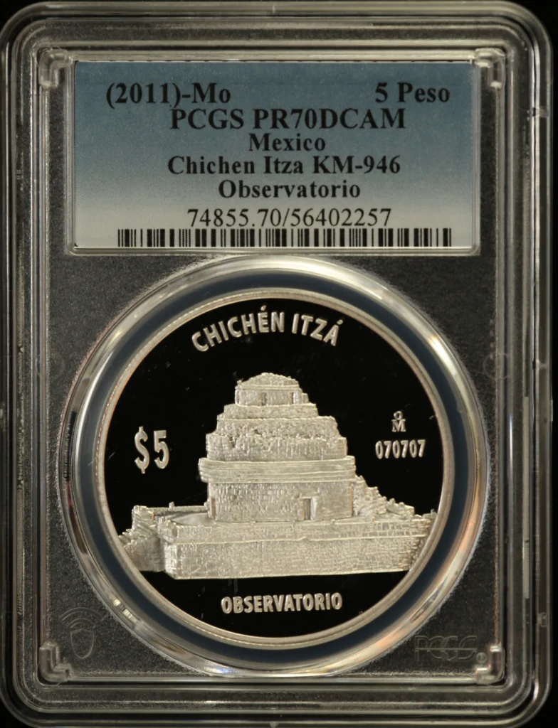 5 Peso Mexican Coins Modern Silver & Minors Modern Silver & Minors 5 Peso (2011) Mo KM-946 PCGS PR70DCAM 0163185 Modern Silver & Minors 5 Peso (2011) Mo KM-946 PCGS PR70DCAM 0163185