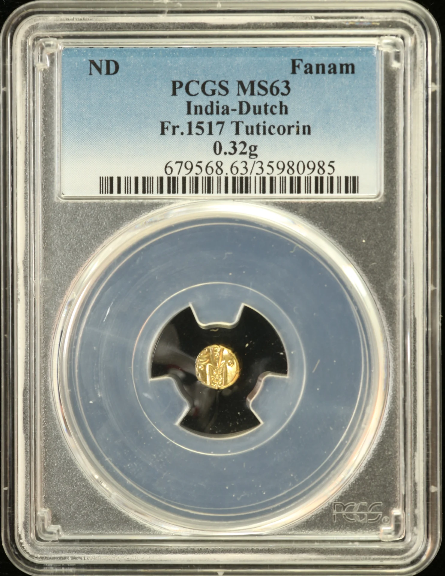 Asia India World Coins India Fanam Tuticorin Fr-1517 PCGS MS63 0163213 India Fanam Tuticorin Fr-1517 PCGS MS63 0163213India Fanam Tuticorin Fr-1517 PCGS MS63 0163213