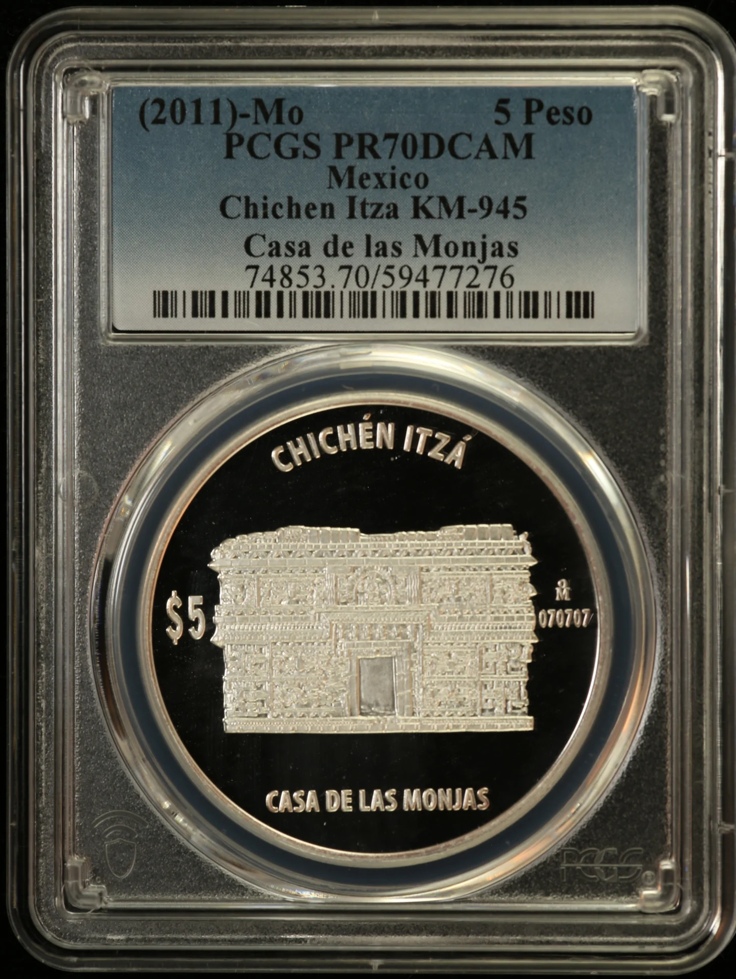 Modern Silver & Minors 5 Peso (2011) Mo KM-945 PCGS PR70DCAM 0163172