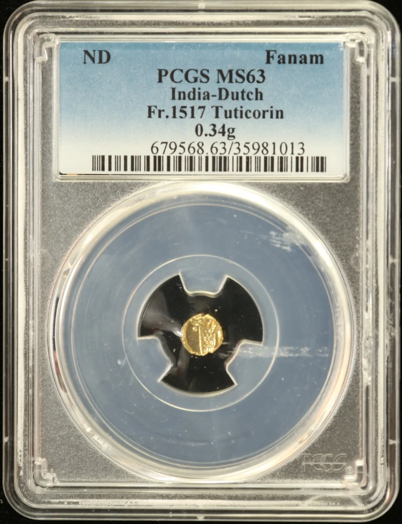 India Fanam Tuticorin Fr-1517 PCGS MS63 0163203