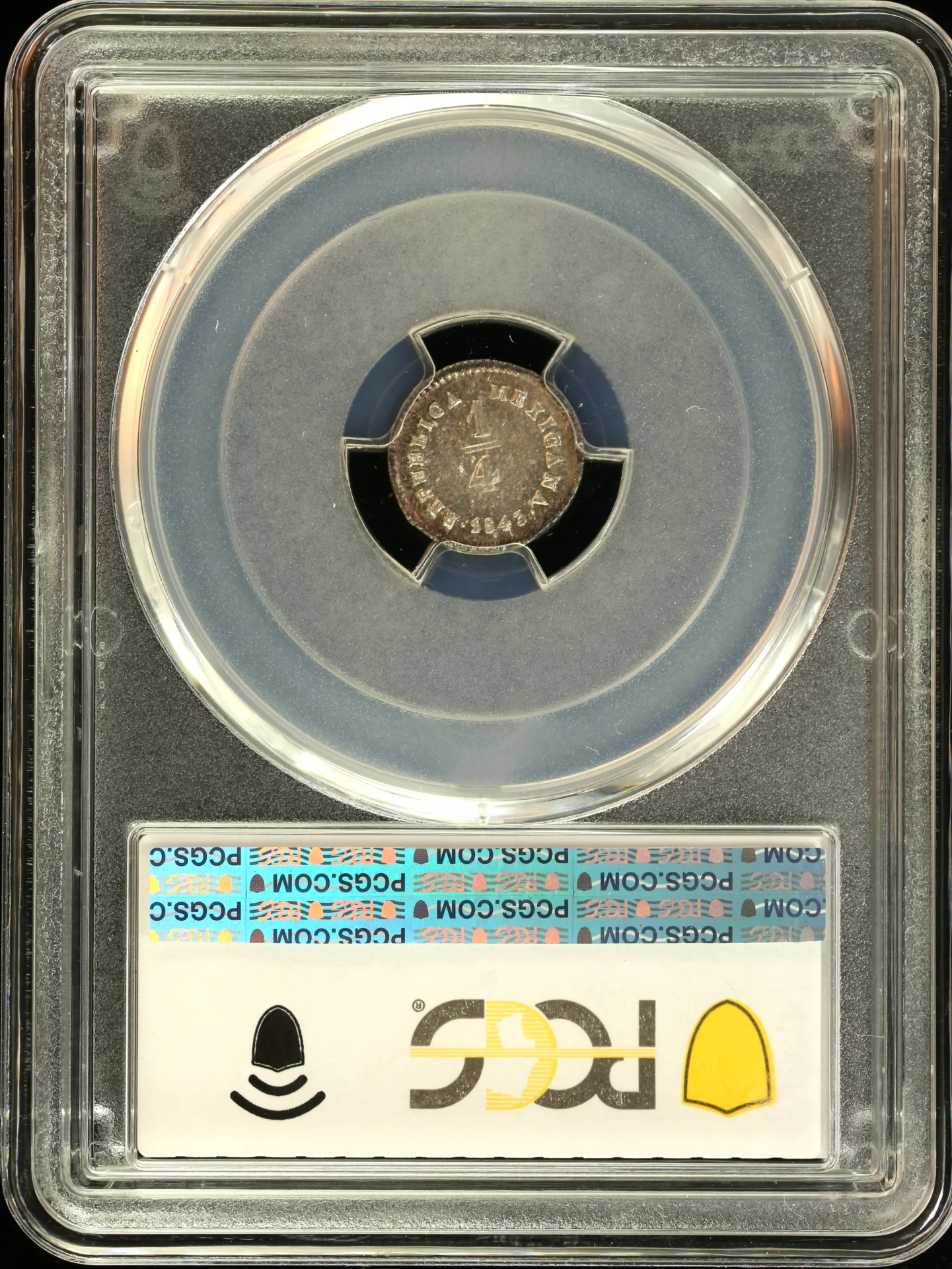Mexican Coins Republic Silver & Minors Republic Silver & Minors 1/4 Real 1843 Mo LR PCGS MS62 0163264 Republic Silver & Minors 1/4 Real 1843 Mo LR PCGS MS62 0163264Republic Silver & Minors 1/4 Real 1843 Mo LR PCGS MS62 0163264 - Image 2