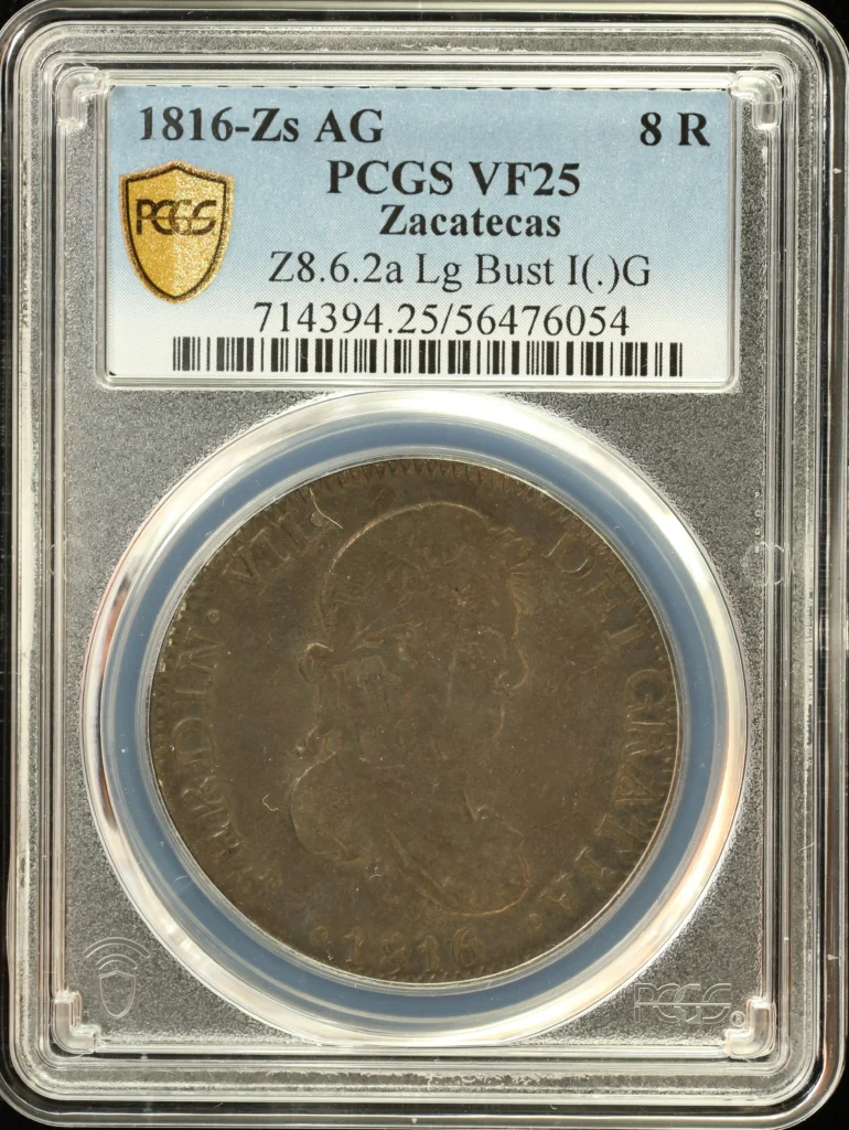 War For Independence 8 Reales 1816 Zs AG PCGS VF25 0163265